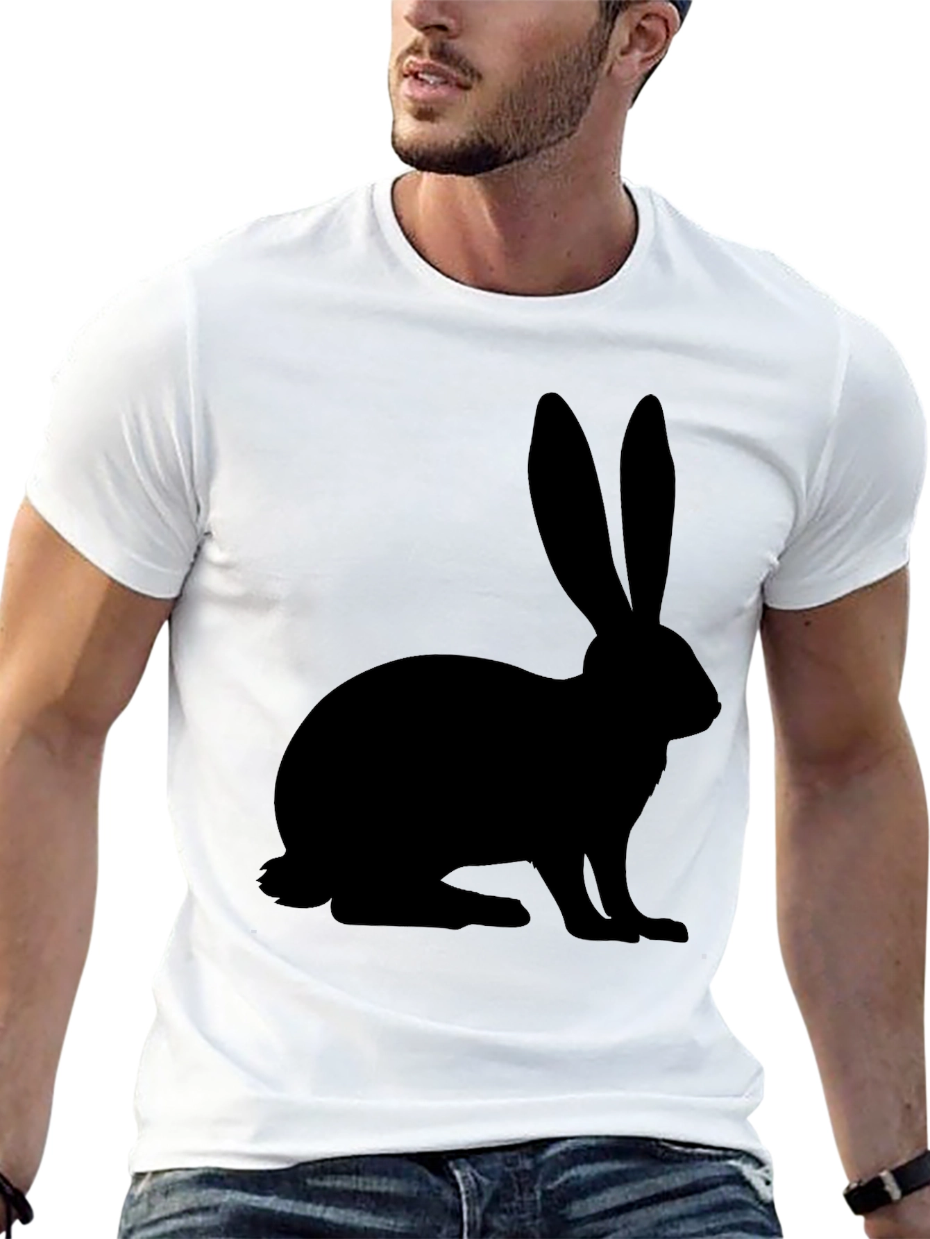 Black Rabbit Graphic T-Shirt - Casual Style