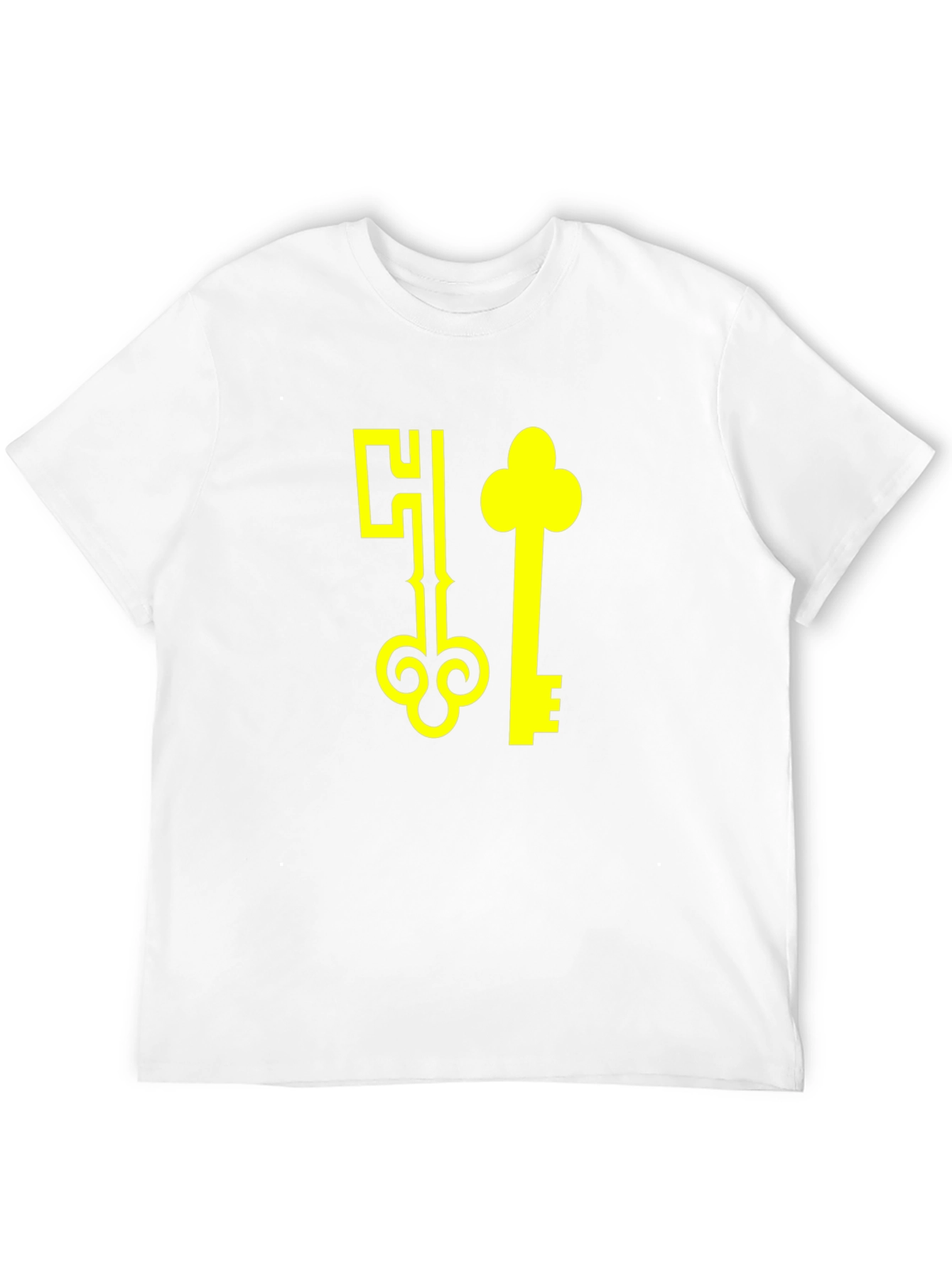 Black T-Shirt with Yellow Keys Graphic