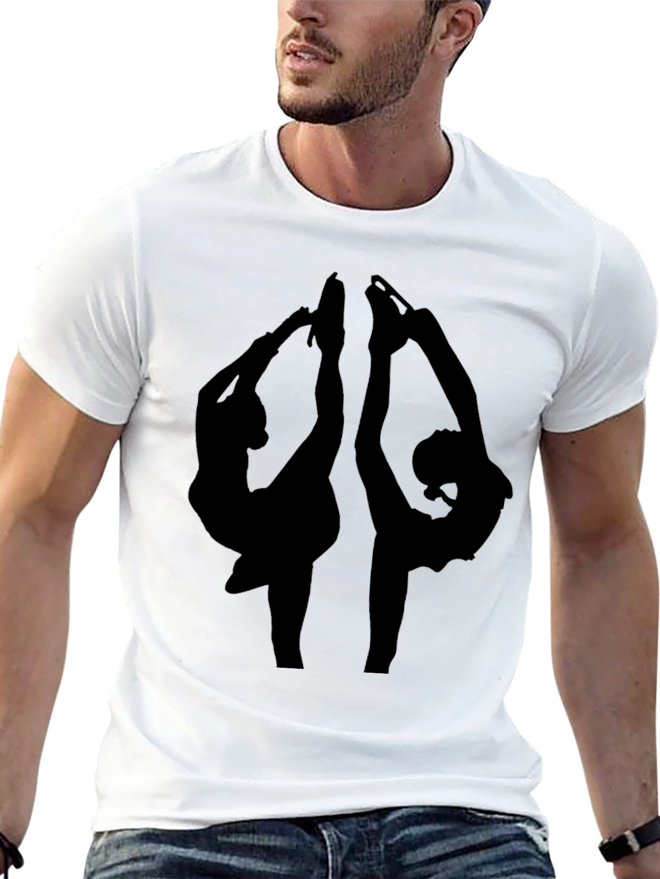 Figure Skater Silhouette Black T-Shirt