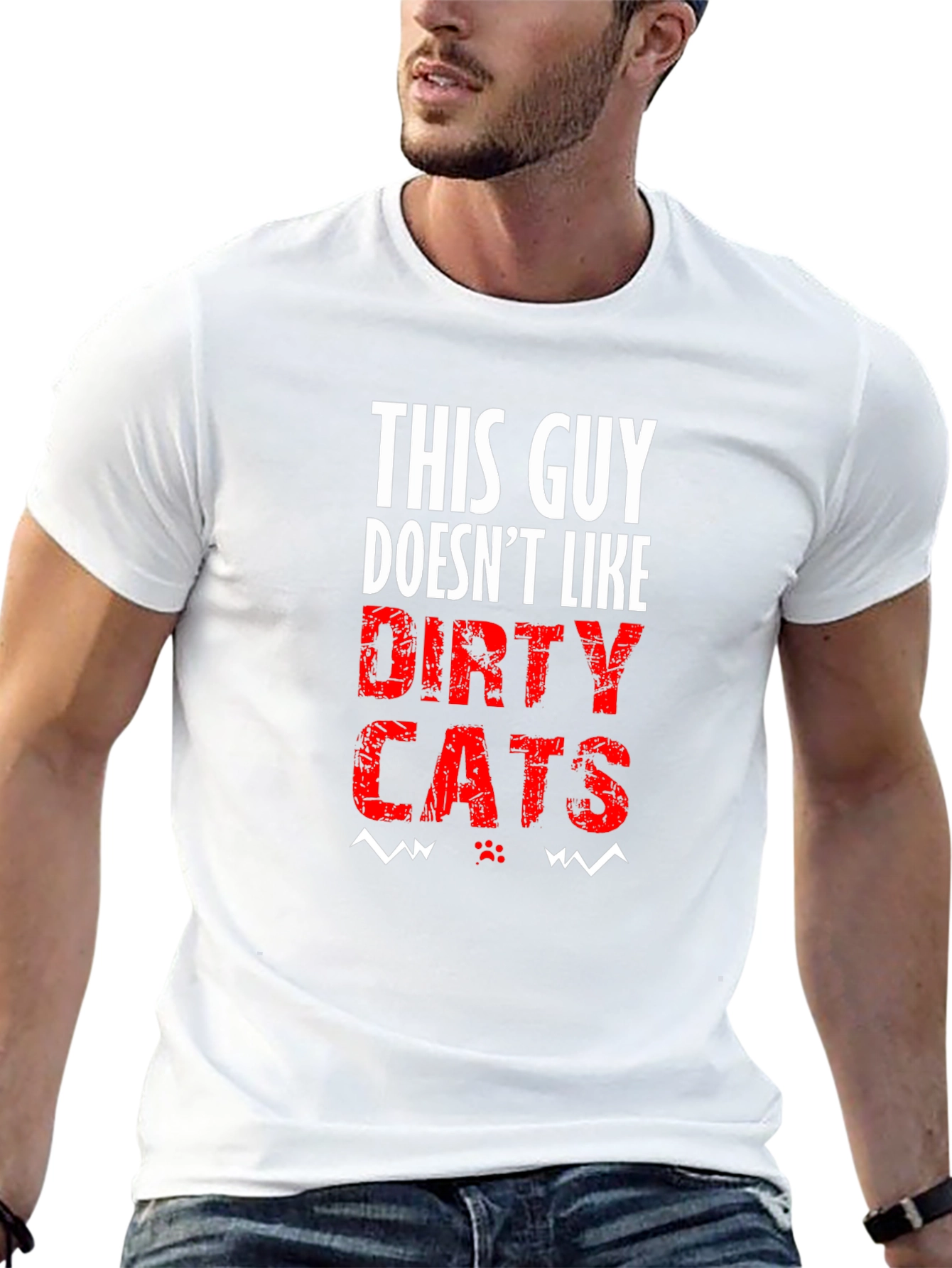 This Guy Doesnt Like Dirty Cats Black T-Shirt