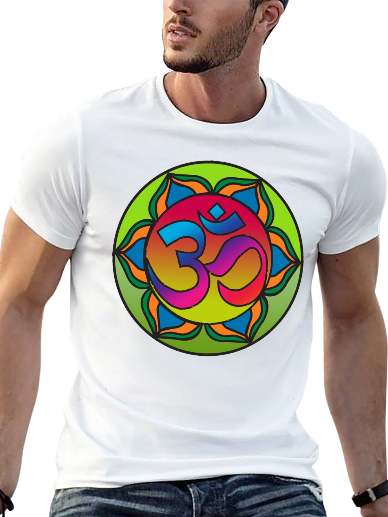 Om Mandala T-Shirt - Vibrant Spiritual Design