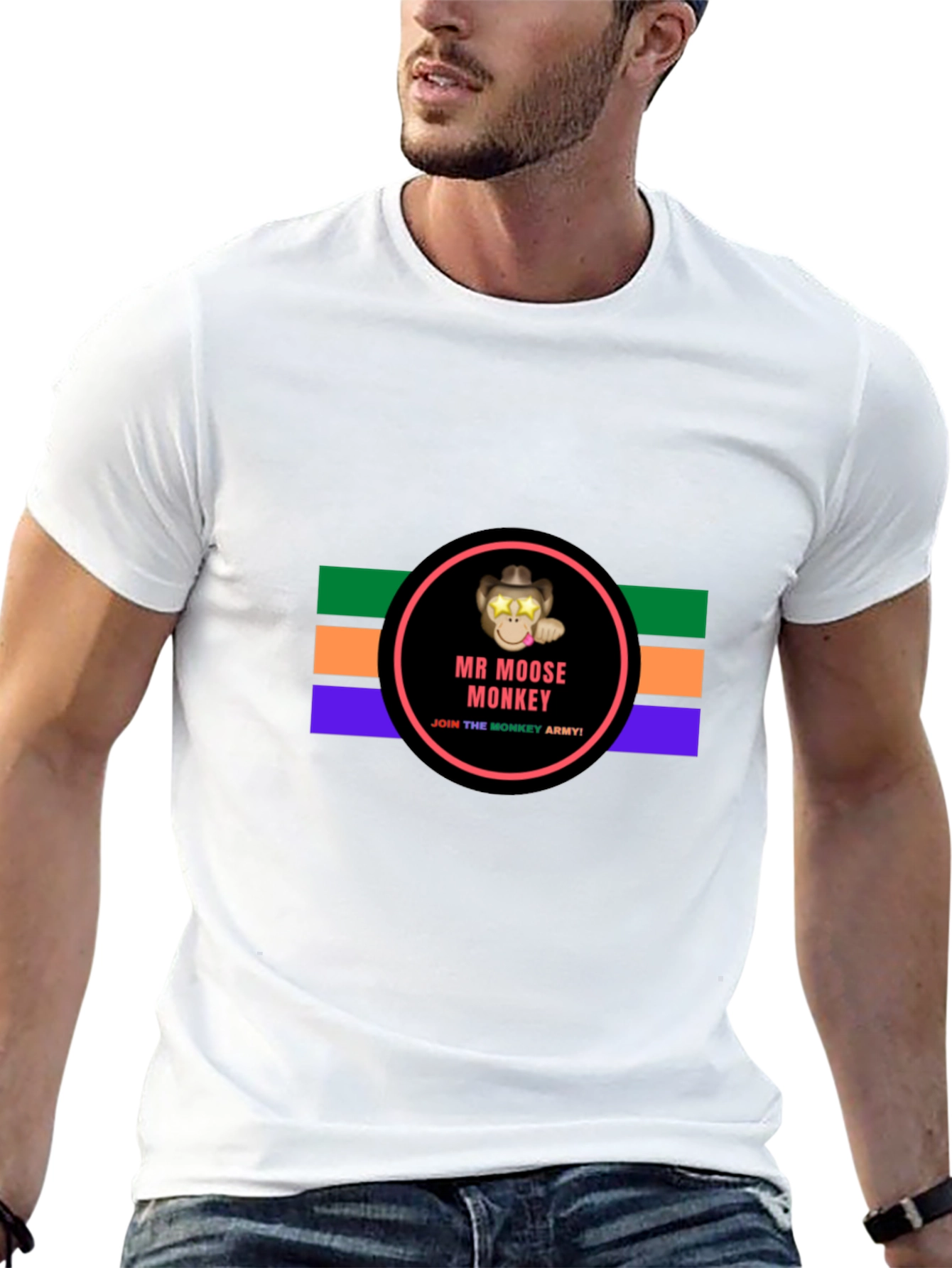 Mr. Moose Monkey Black T-Shirt