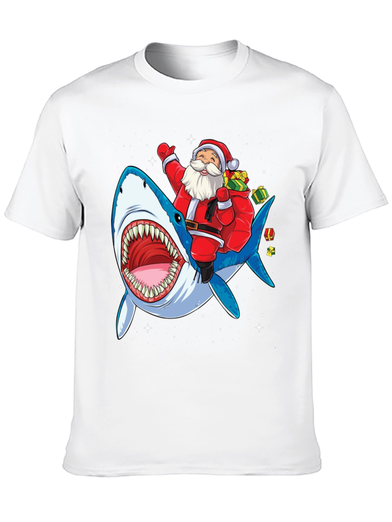 Santa Shark T-Shirt - Holiday Novelty Tee