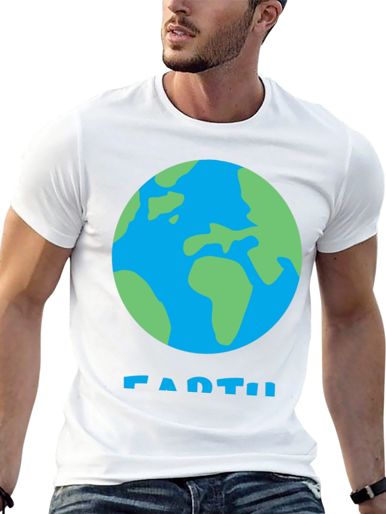 Earth Graphic Tee - Black Cotton T-Shirt