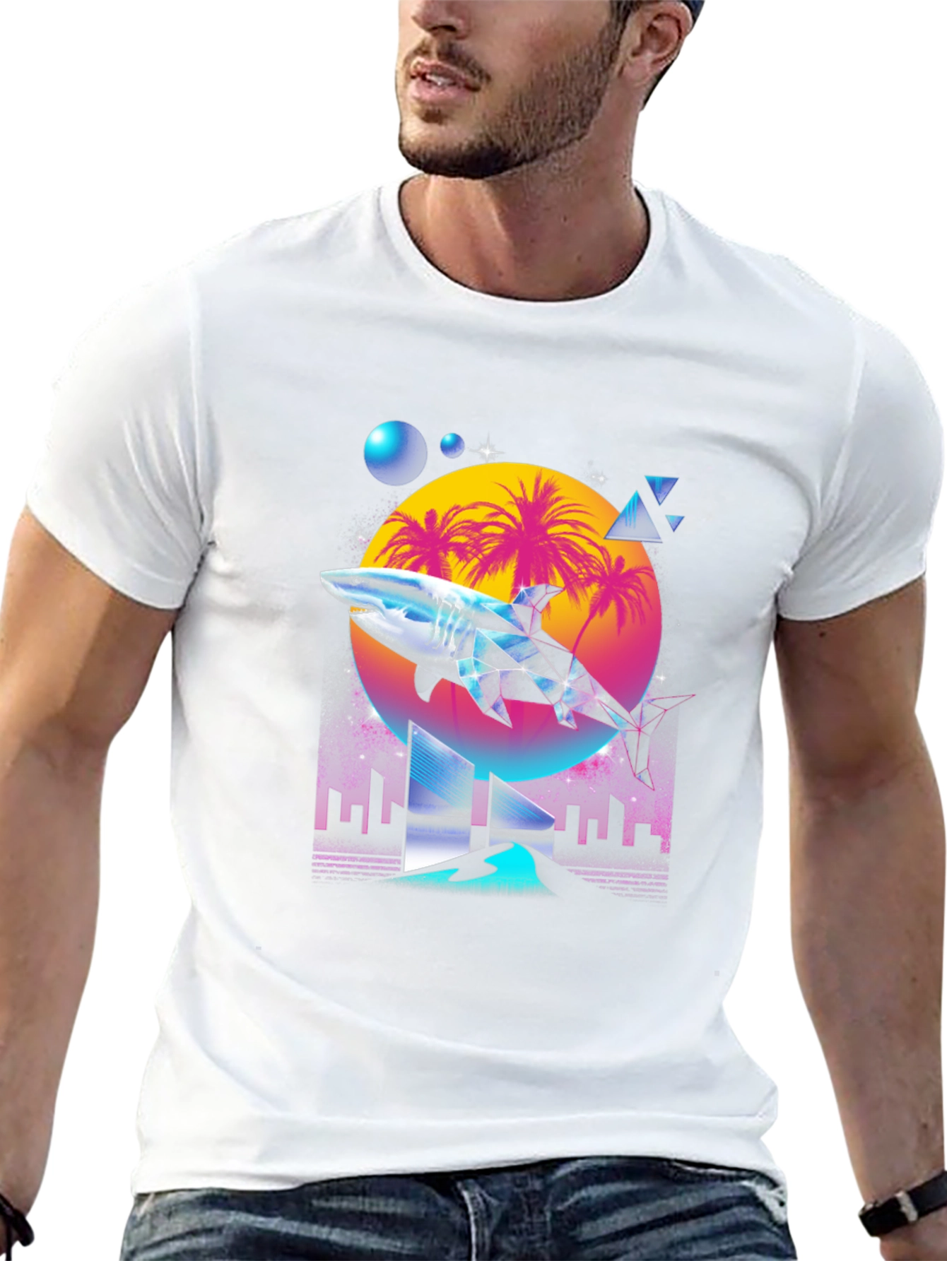 Retro Shark T-Shirt - Miami Vice Style
