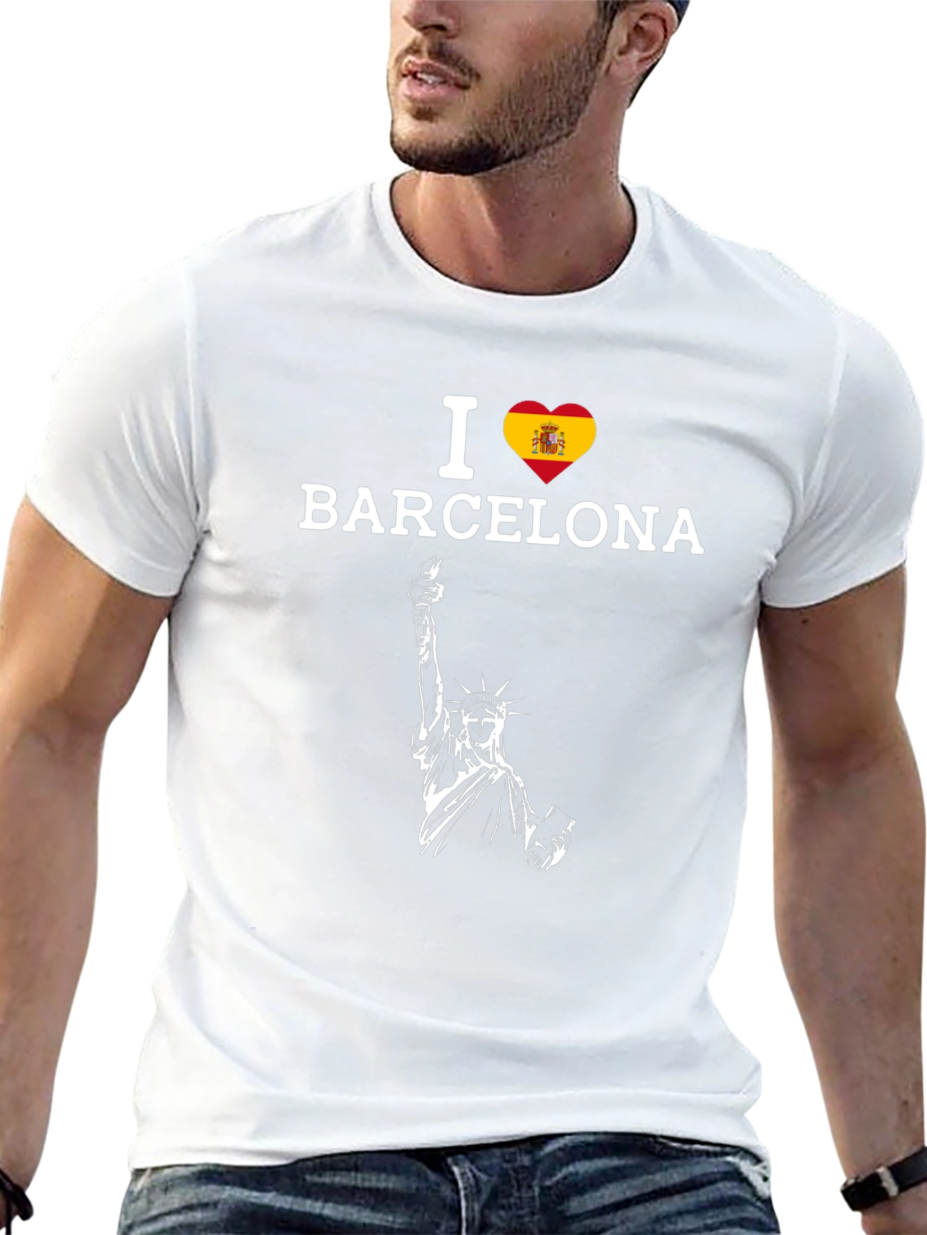I Love Barcelona Spain Heart Graphic T-Shirt