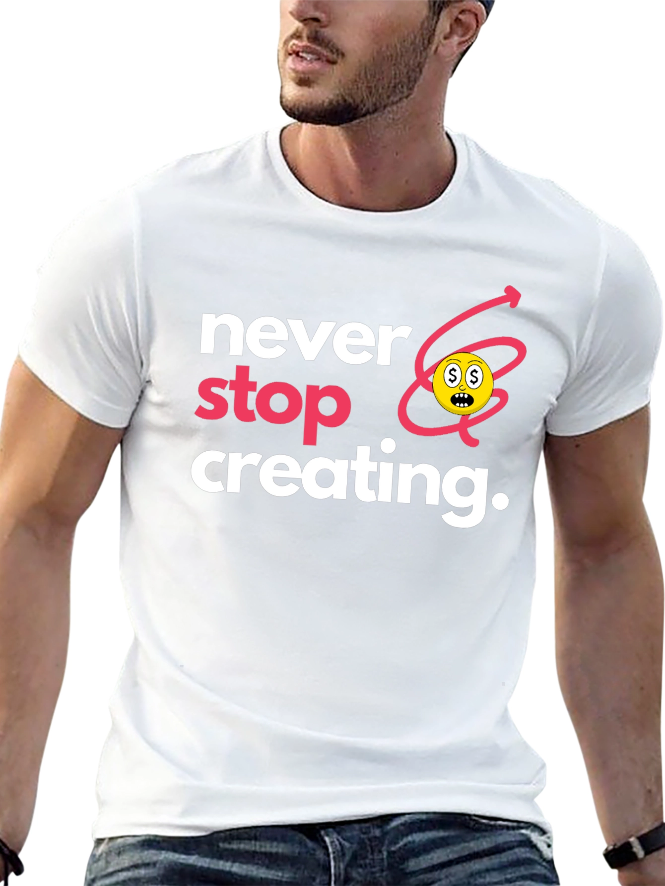 Never Stop Creating Black T-Shirt