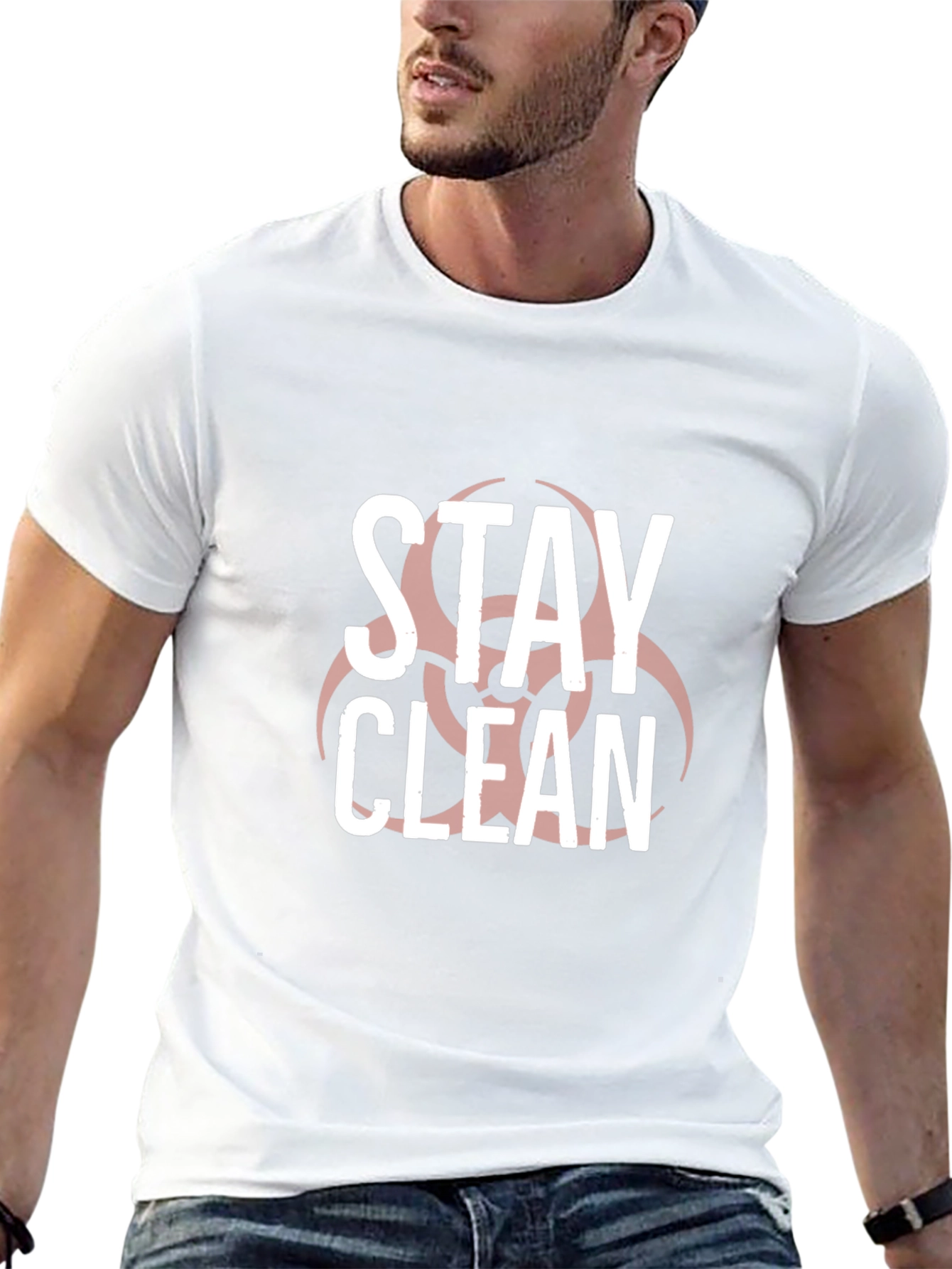 Stay Clean Biohazard Graphic T-Shirt