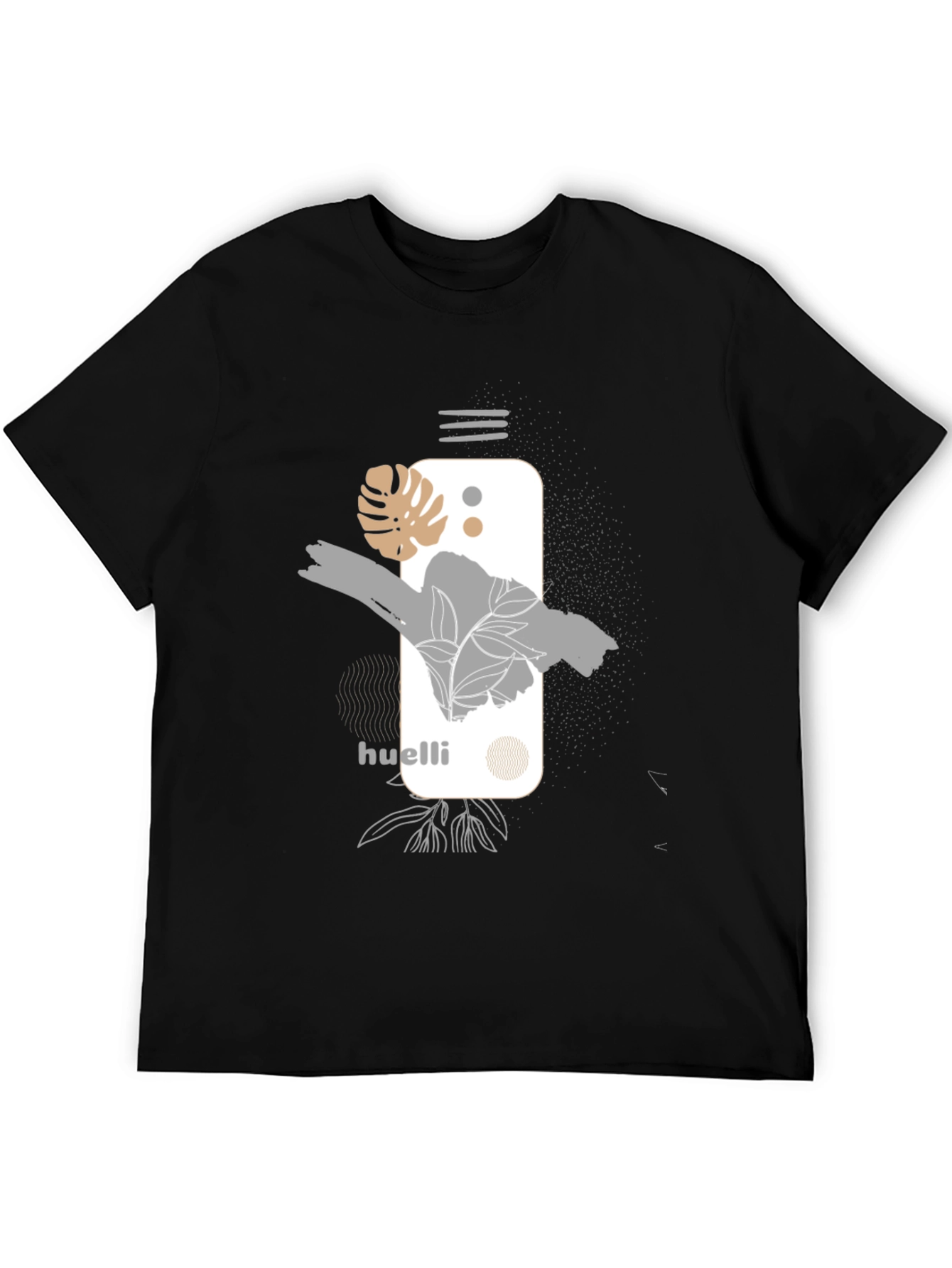Modern Abstract Graphic Print Black T-Shirt