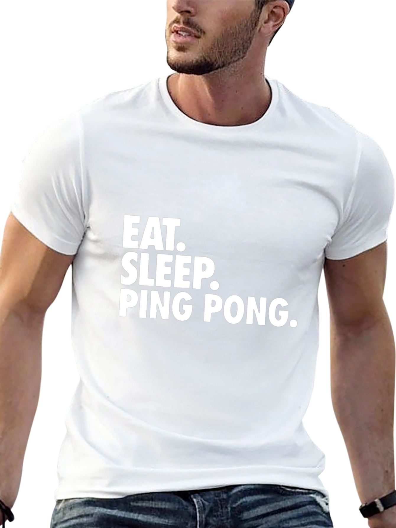 Eat Sleep Ping Pong Black Graphic T-Shirt