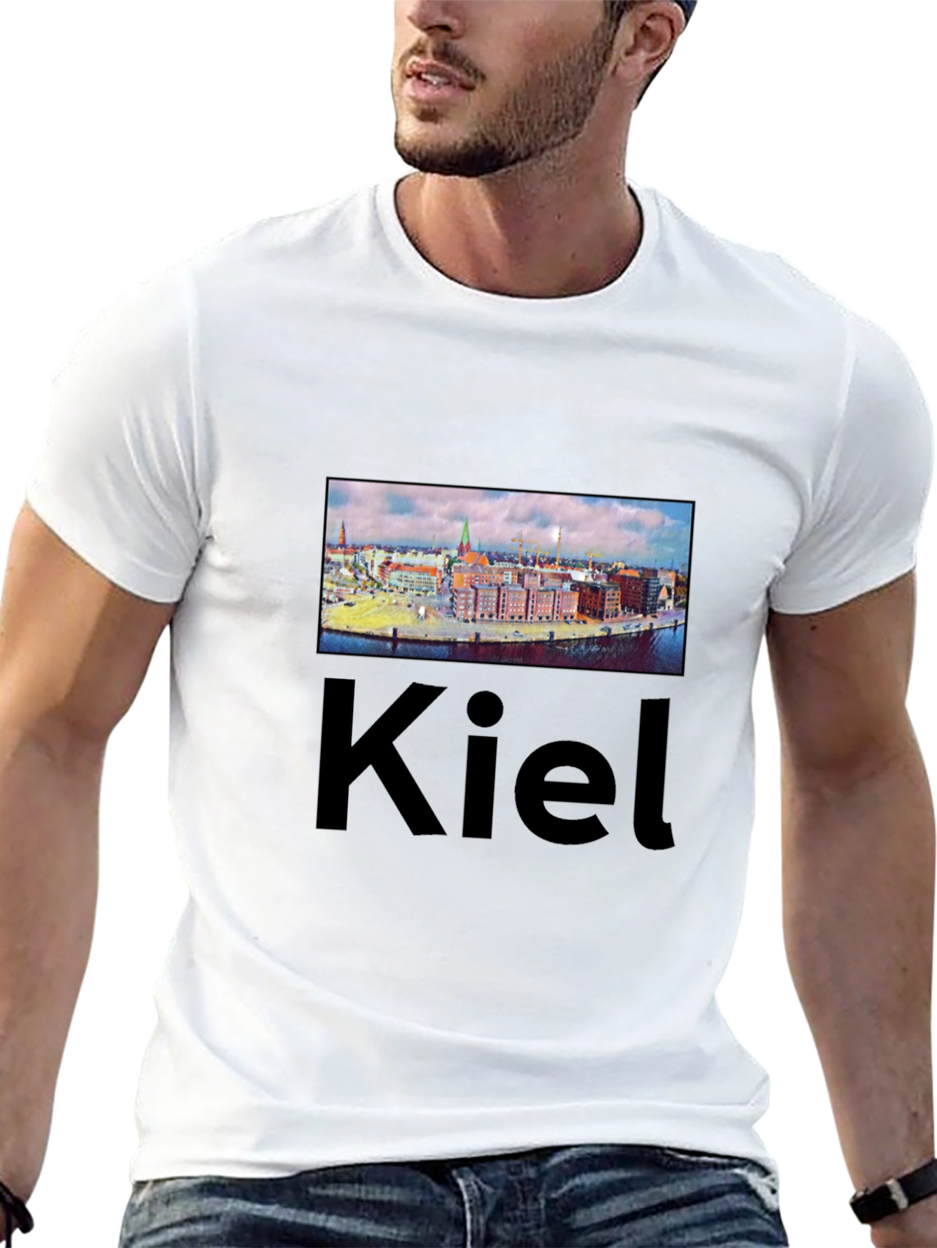 Kiel T-Shirt - Cityscape Graphic Tee - Black