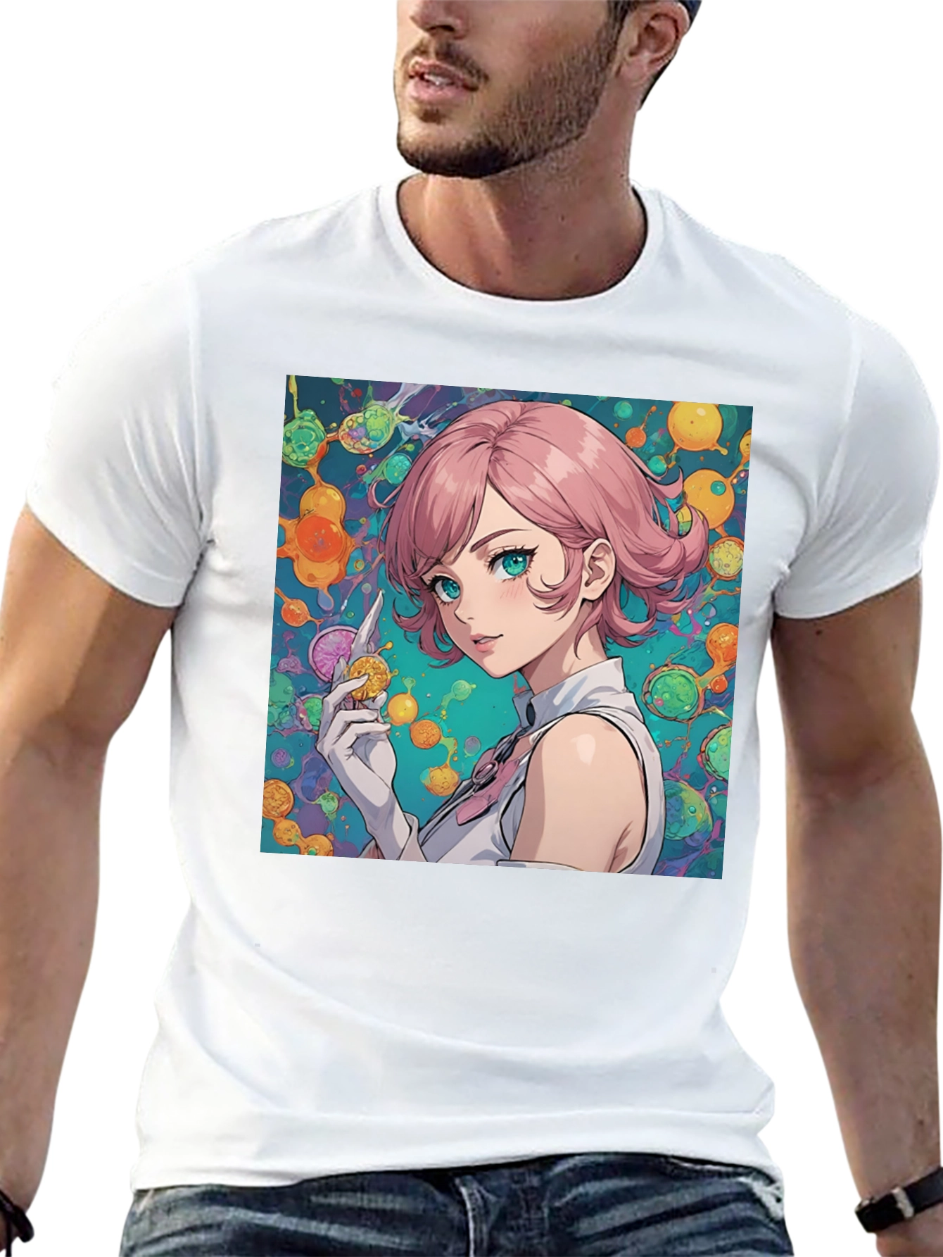 Anime Girl Graphic Tee - Stylish Black T-Shirt
