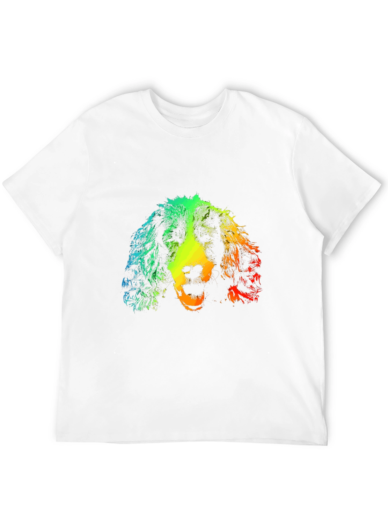 Rainbow Dog Graphic Tee - Black Cotton T-Shirt