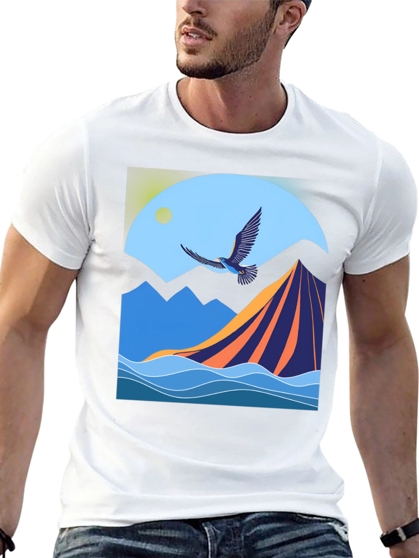 Mountain & Bird Graphic Tee