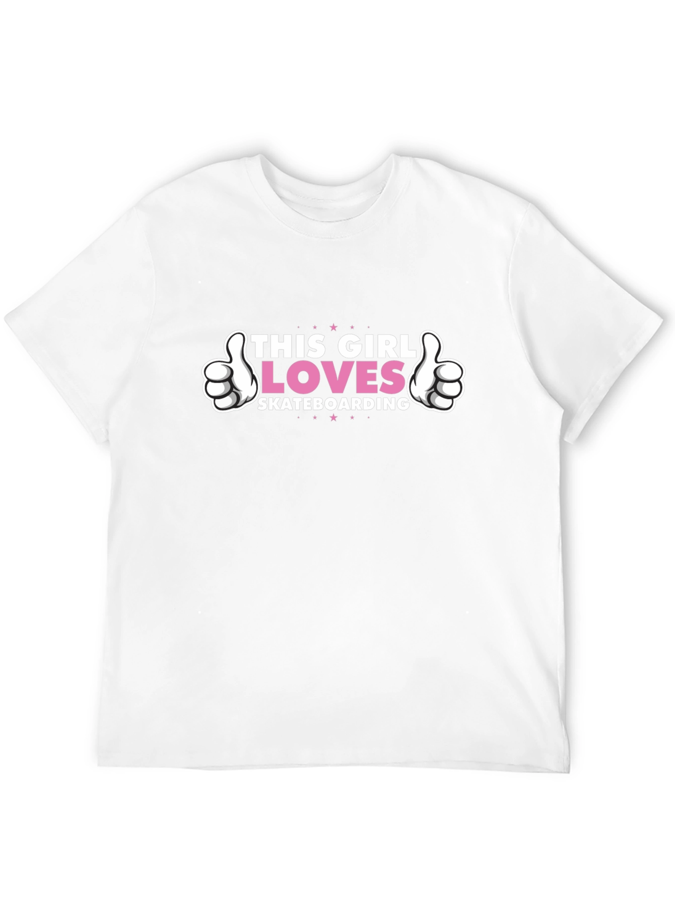 Girl Loves Skateboarding Black T-Shirt