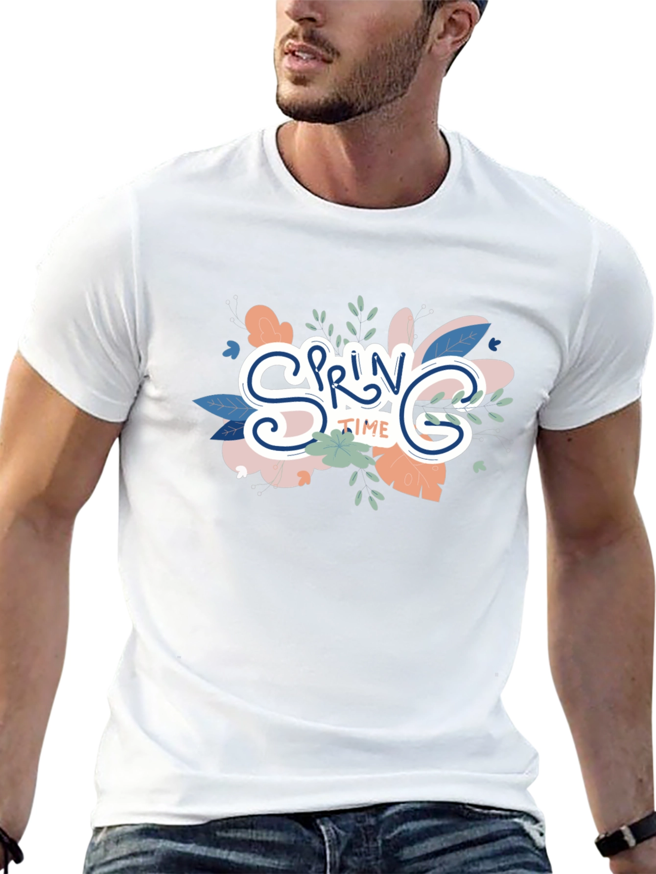 Spring Time Graphic Tee - Trendy Floral Design