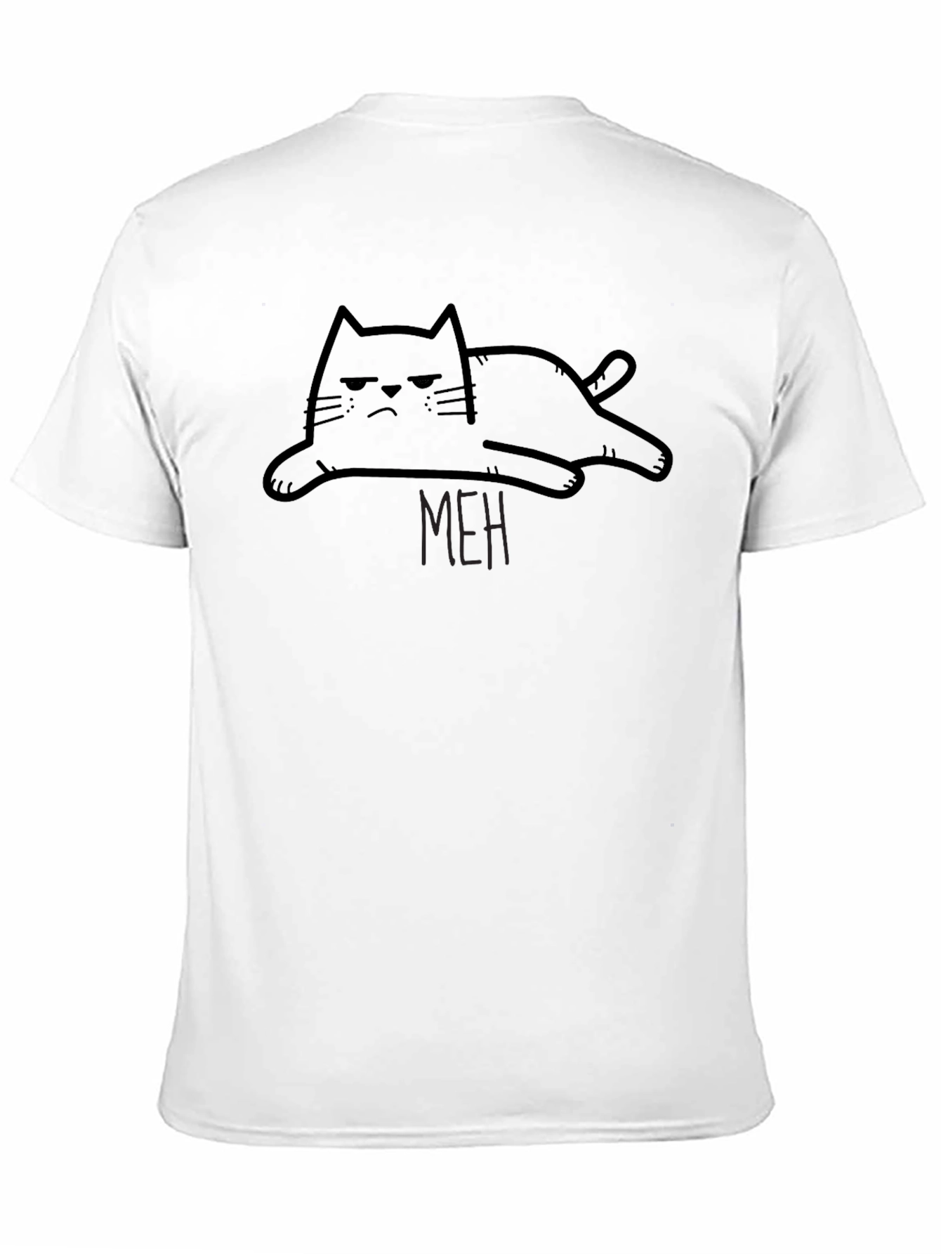 Meh Cat Graphic T-Shirt - Unisex Casual Tee