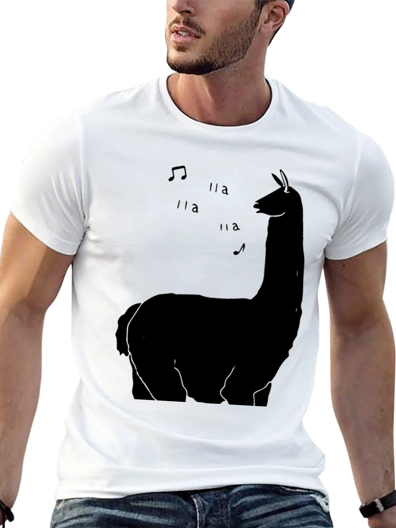 Llama Music Black T-Shirt - Casual Style