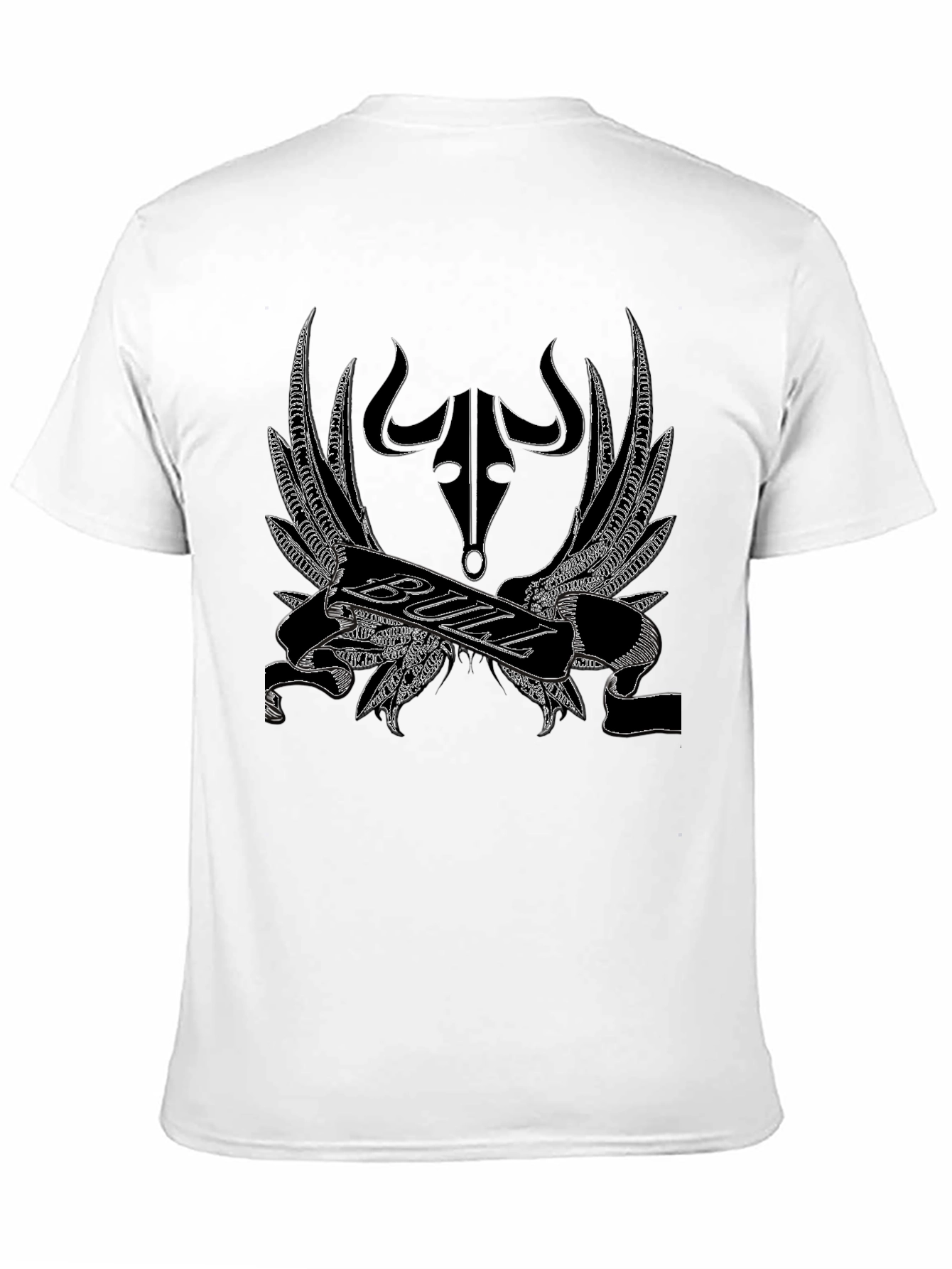 Bull Skull Graphic Tee - Black Cotton T-Shirt