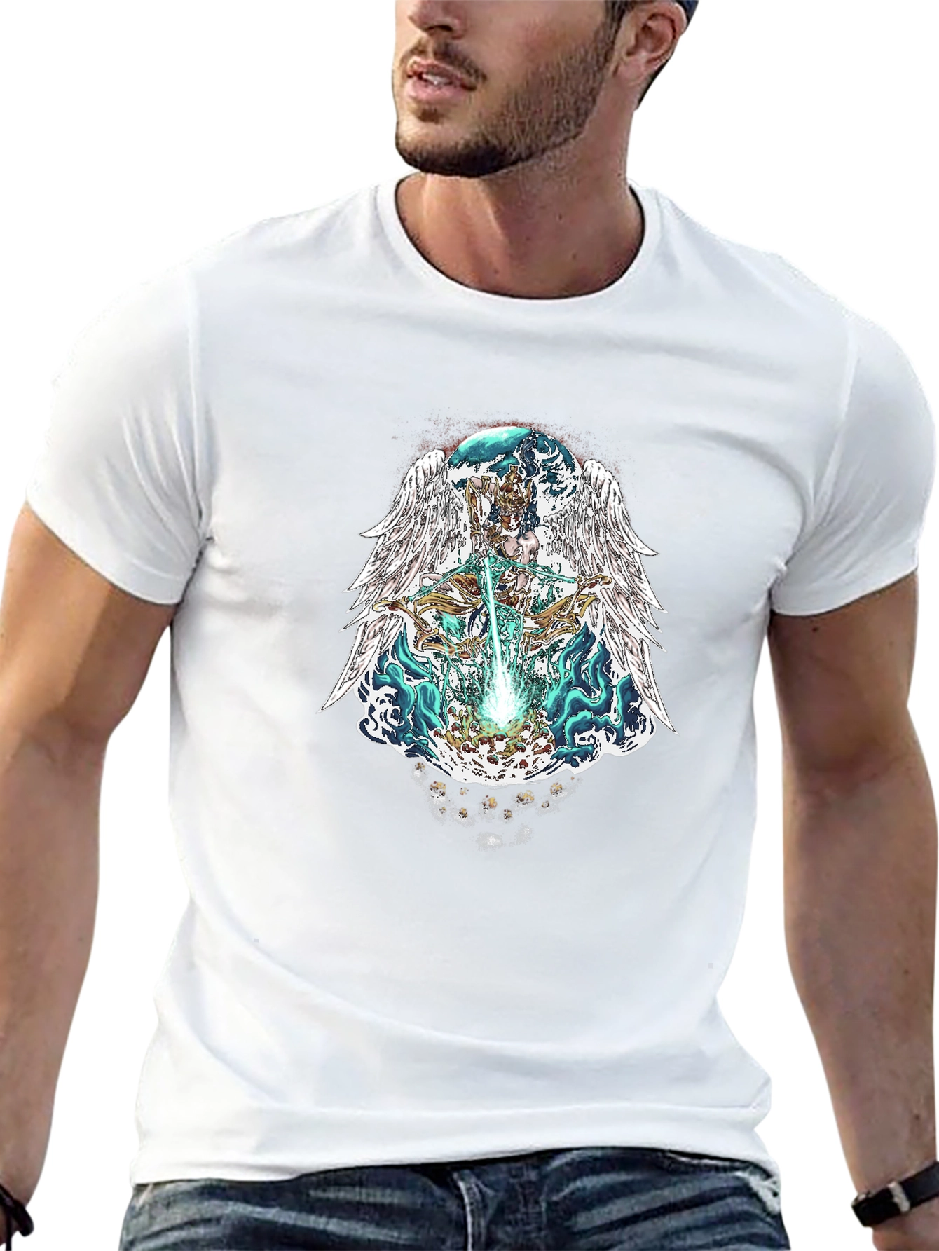 Angelic Warrior Graphic Tee - Black