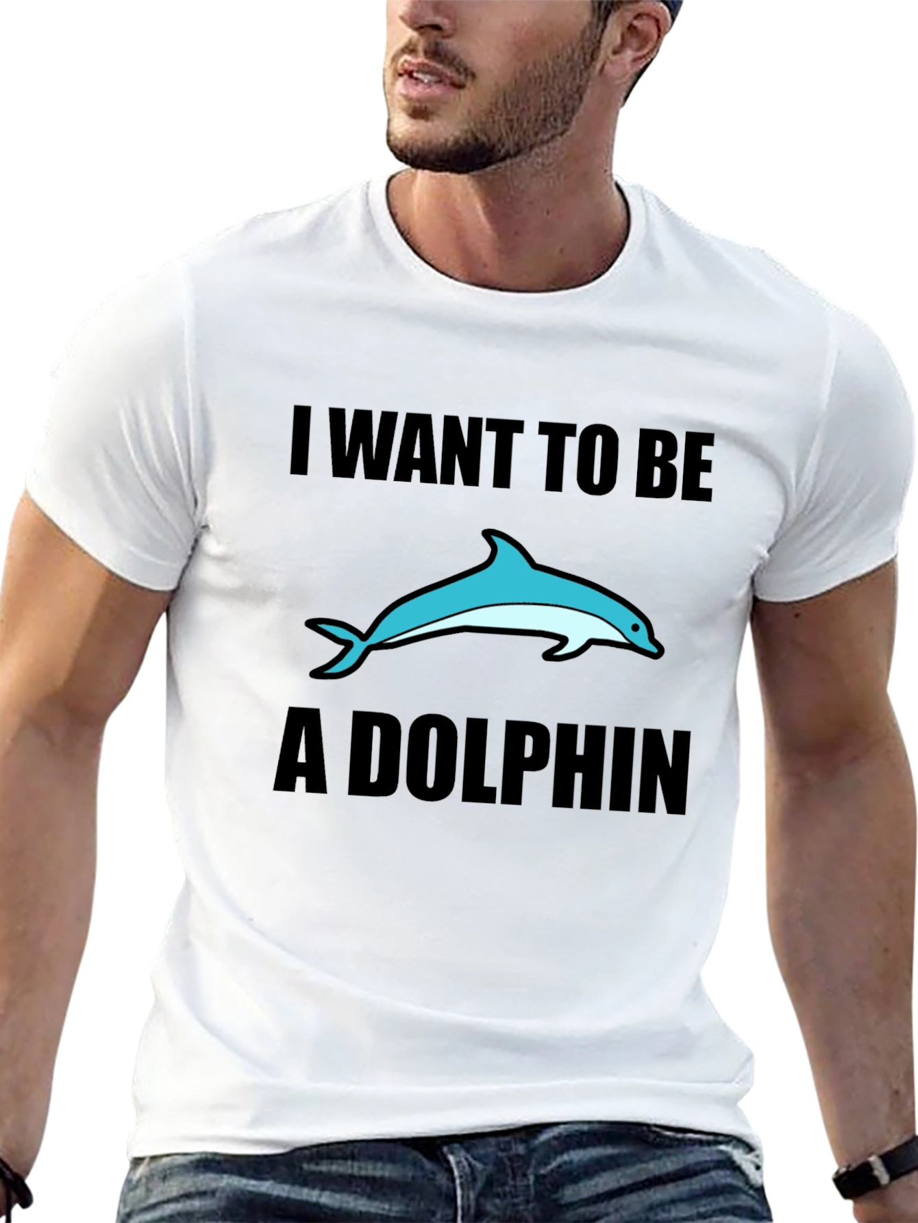 I Want To Be A Dolphin Black T-Shirt