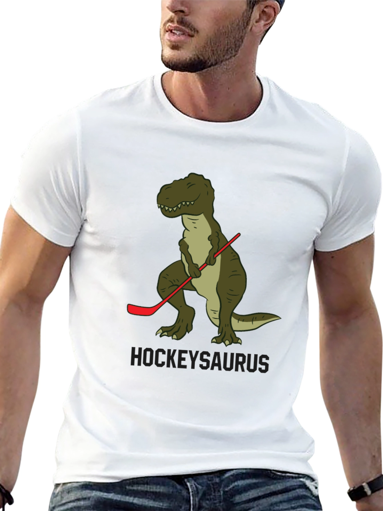 Hockey T-Rex Mens Black T-Shirt