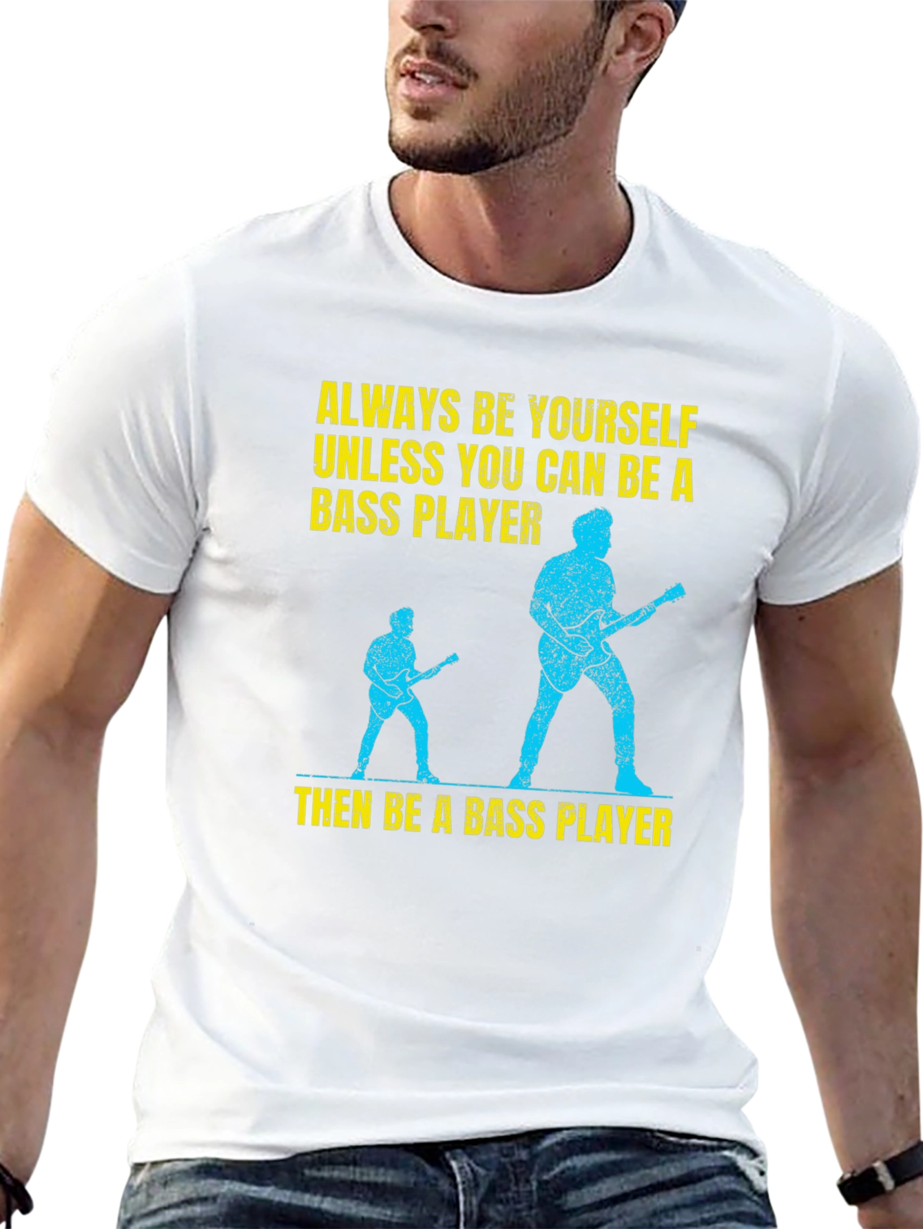 Bass Player Graphic Tee - Music Lovers T-Shirt