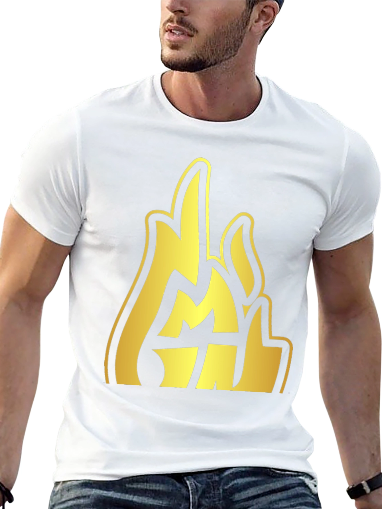 Gold Emblem Graphic Black T-Shirt