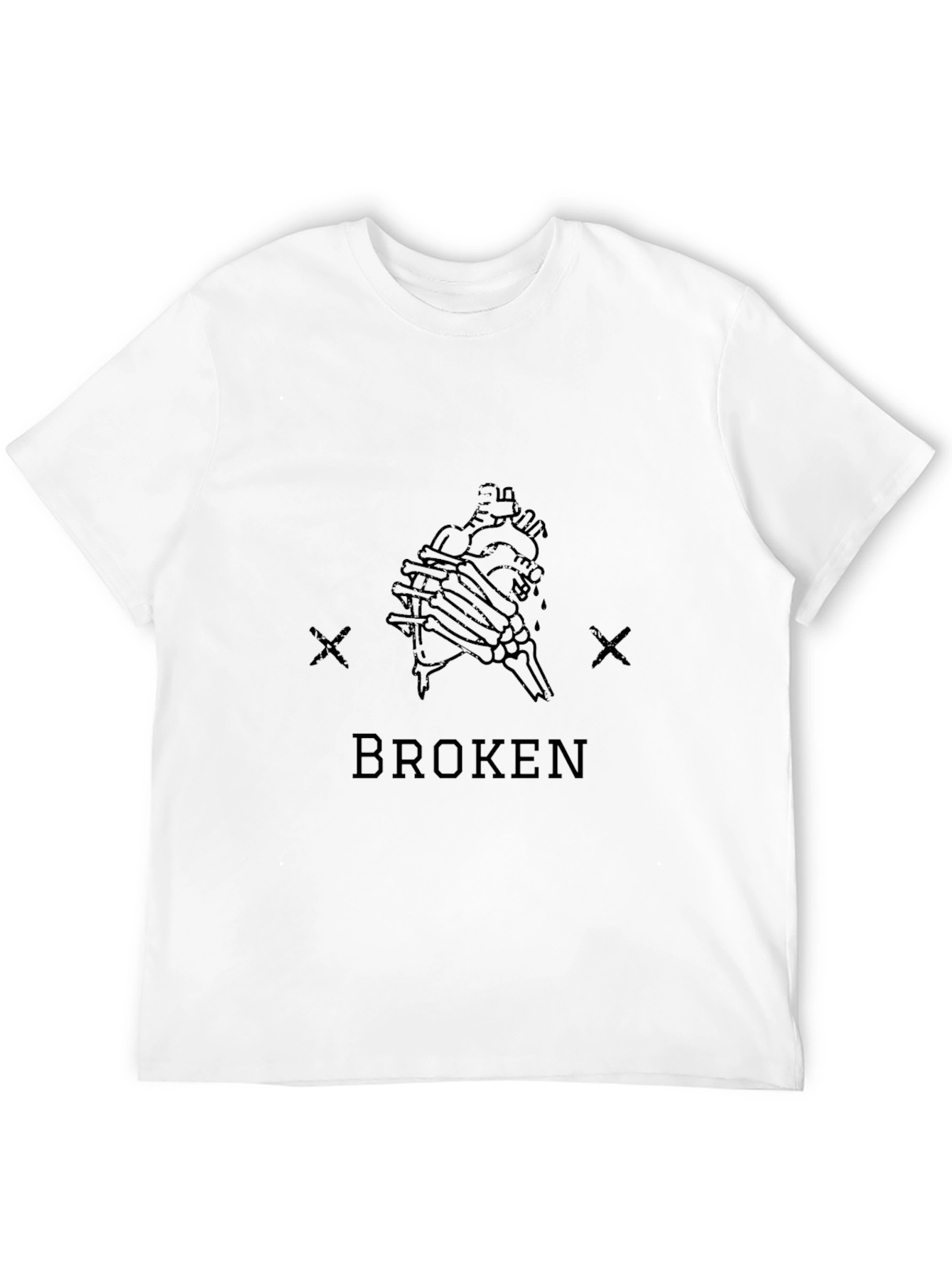 Broken Heart Graphic Tee - Black Cotton Blend