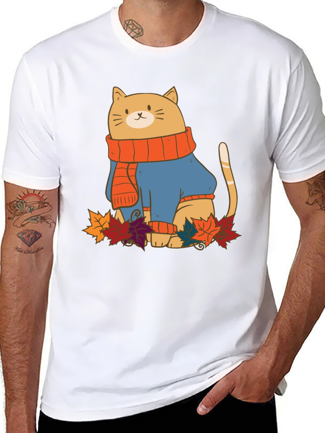 Autumn Cat T-Shirt - Cozy Fall Vibes