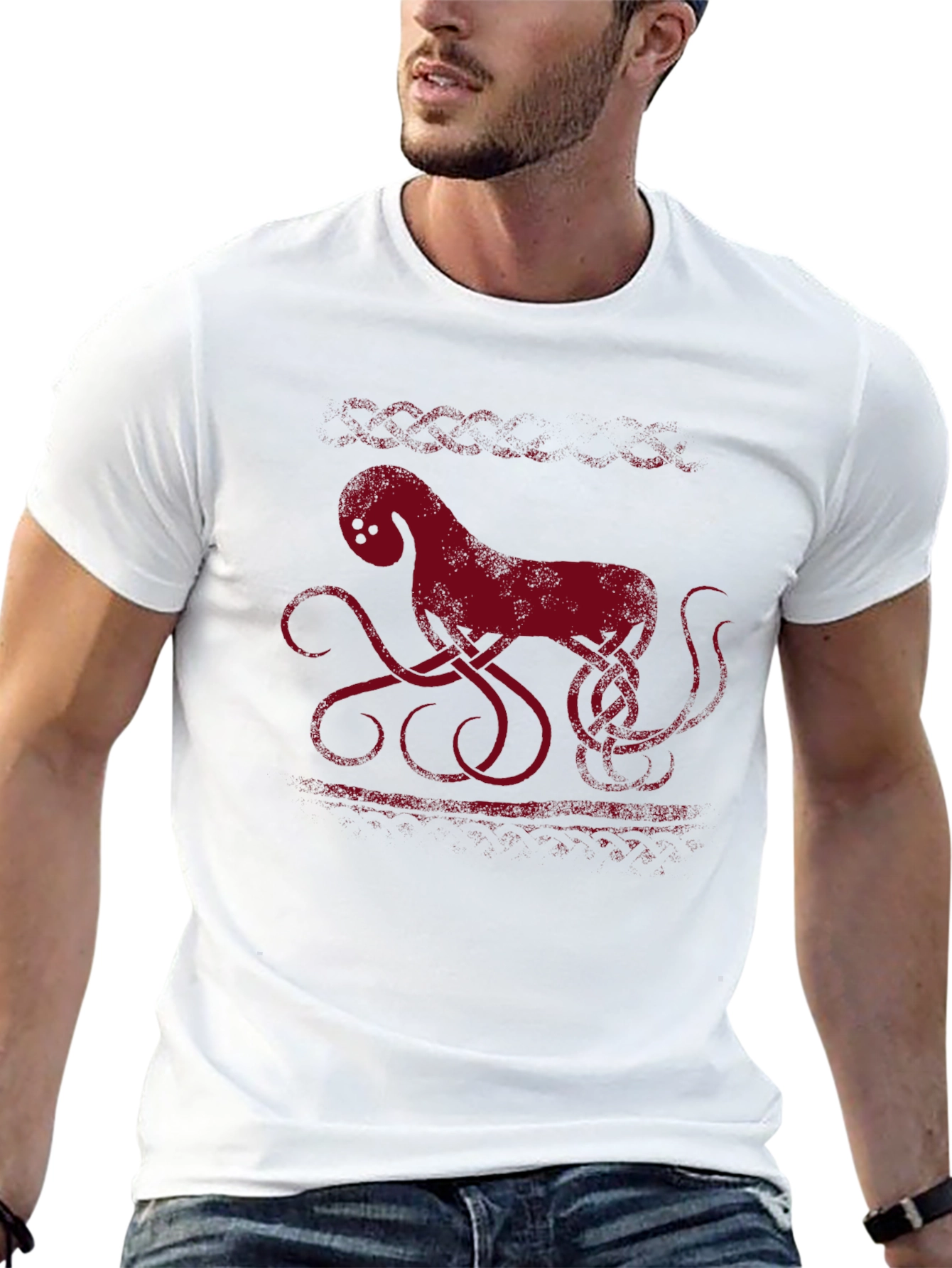 Mythical Sea Creature Graphic Tee - Black