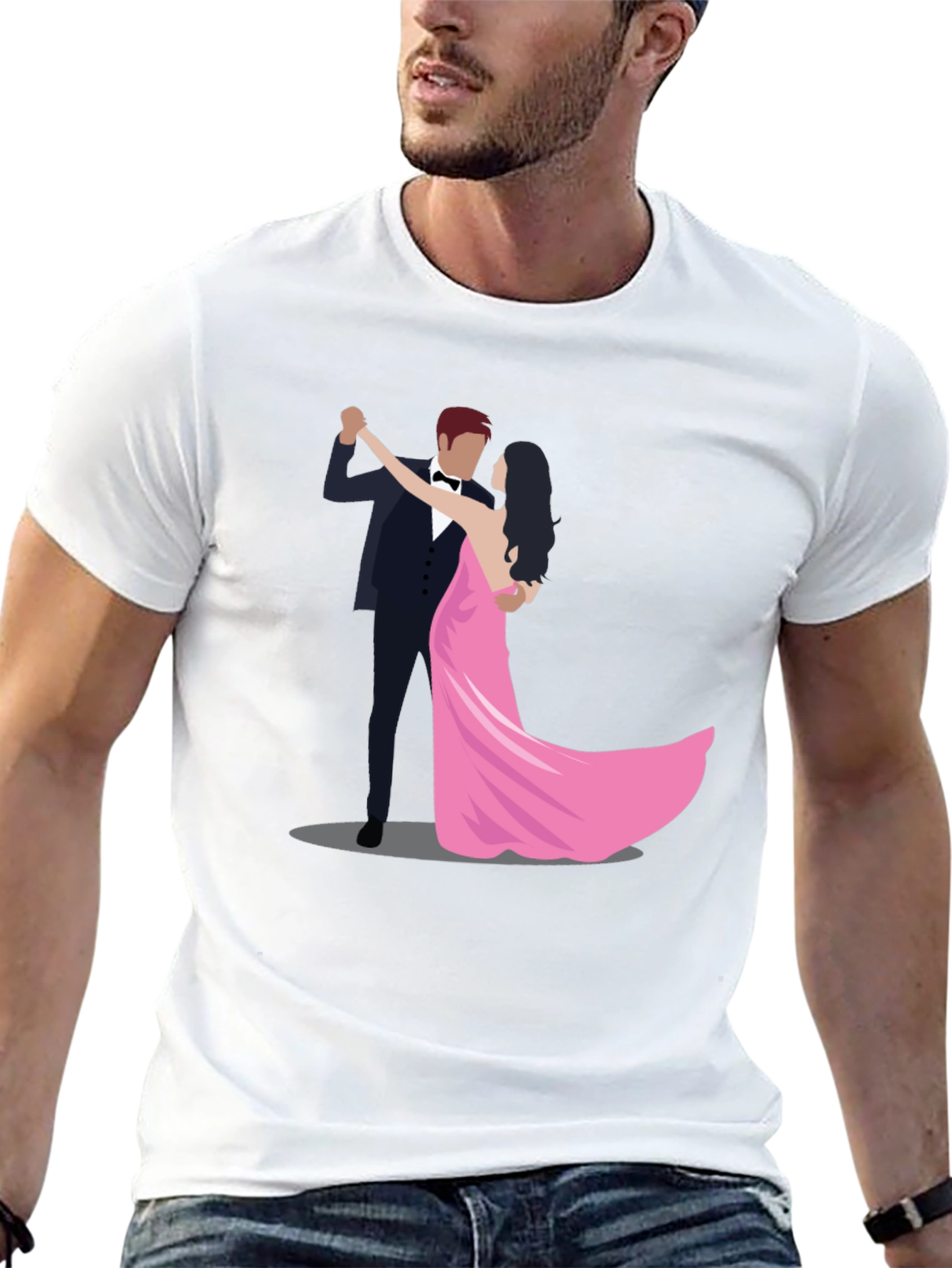 Dancing Couple Black Graphic T-Shirt