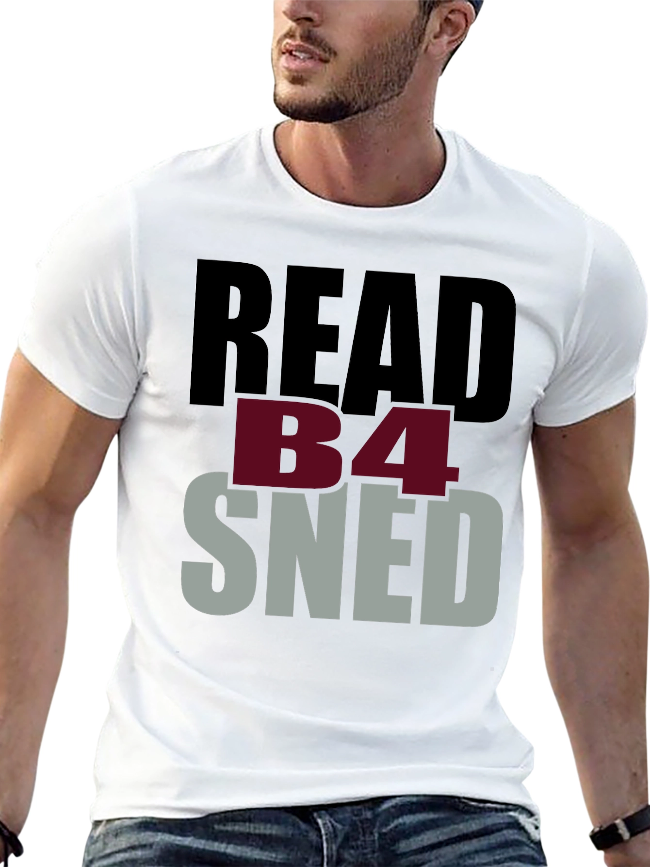 Read B4 Sned Black Graphic Tee Shirt