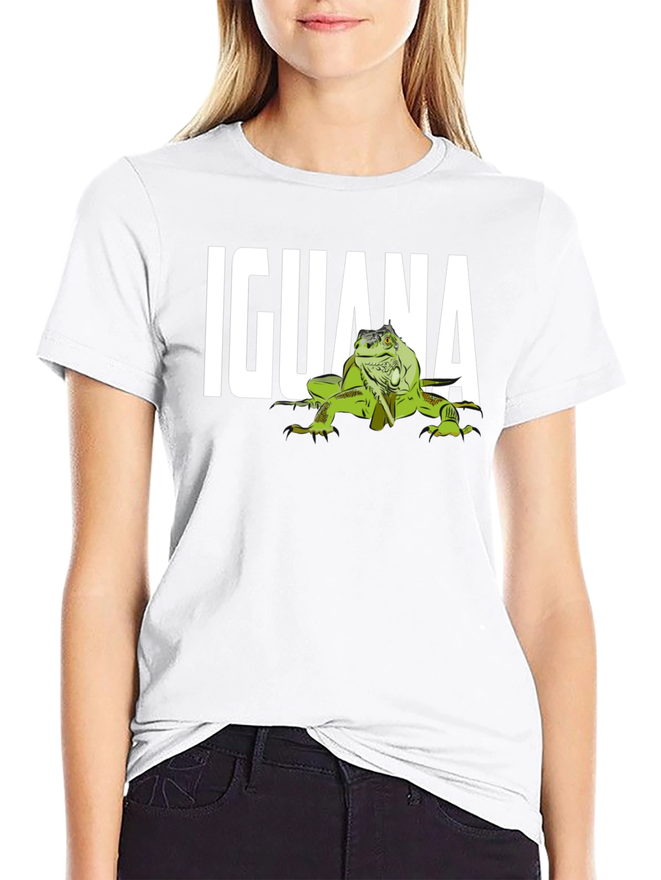 Iguana Graphic Print T-Shirt Mens Crew Neck