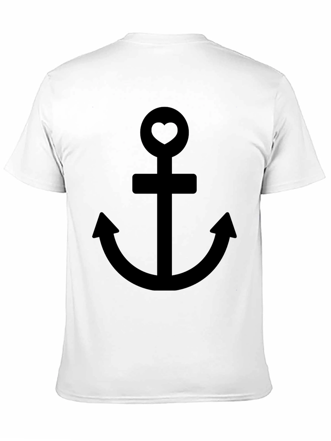 Anchor with Heart T-Shirt - Stylish Black Tee