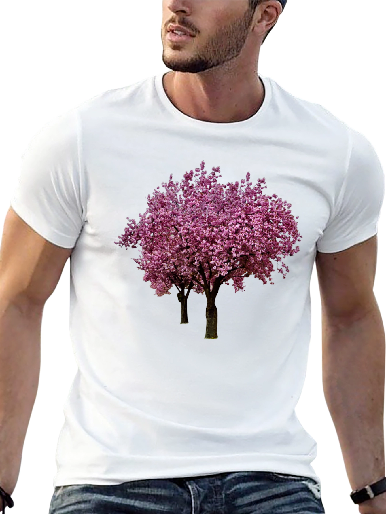 Floral Tree Graphic Black T-Shirt