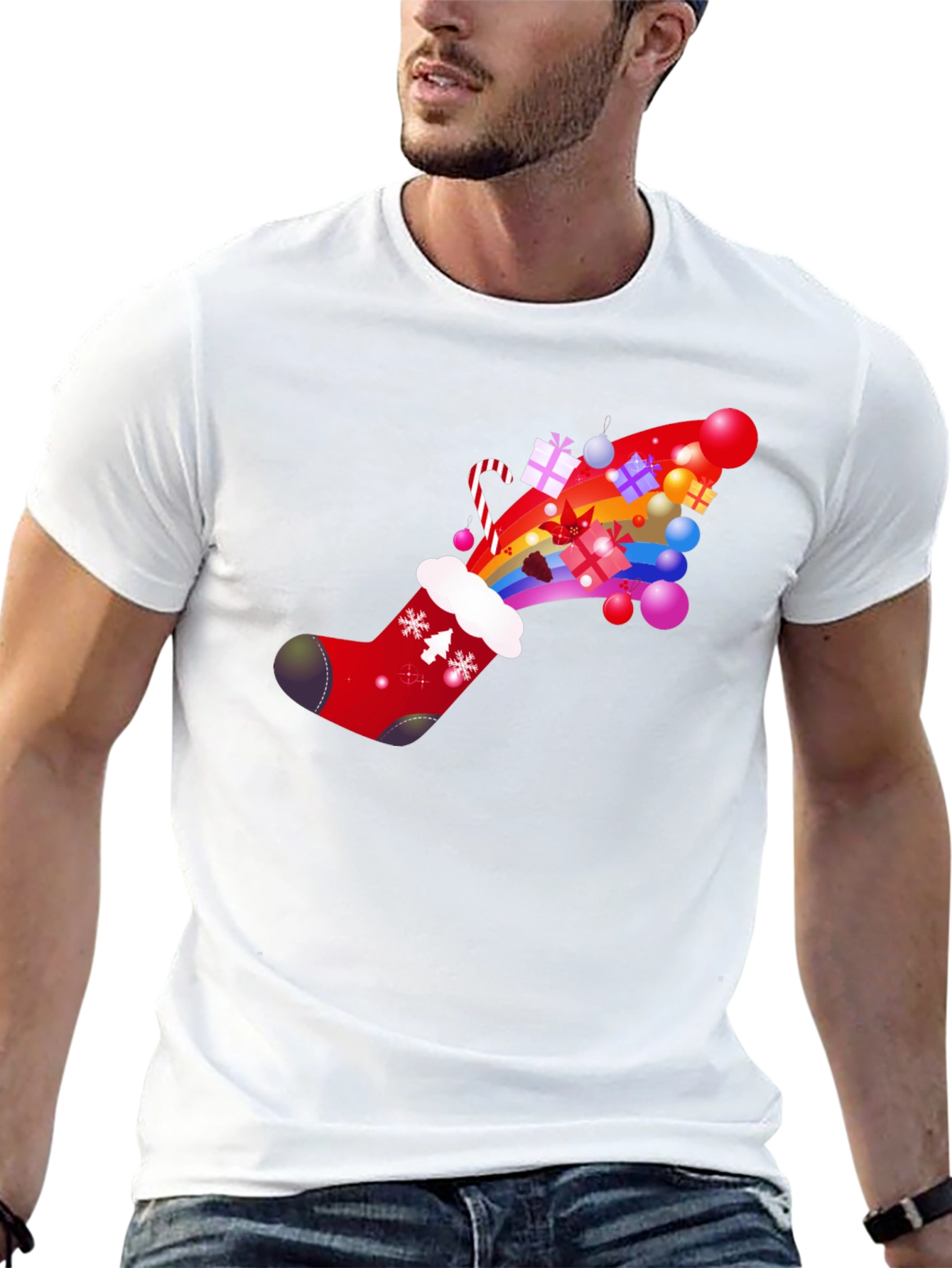 Festive Christmas Stocking T-Shirt