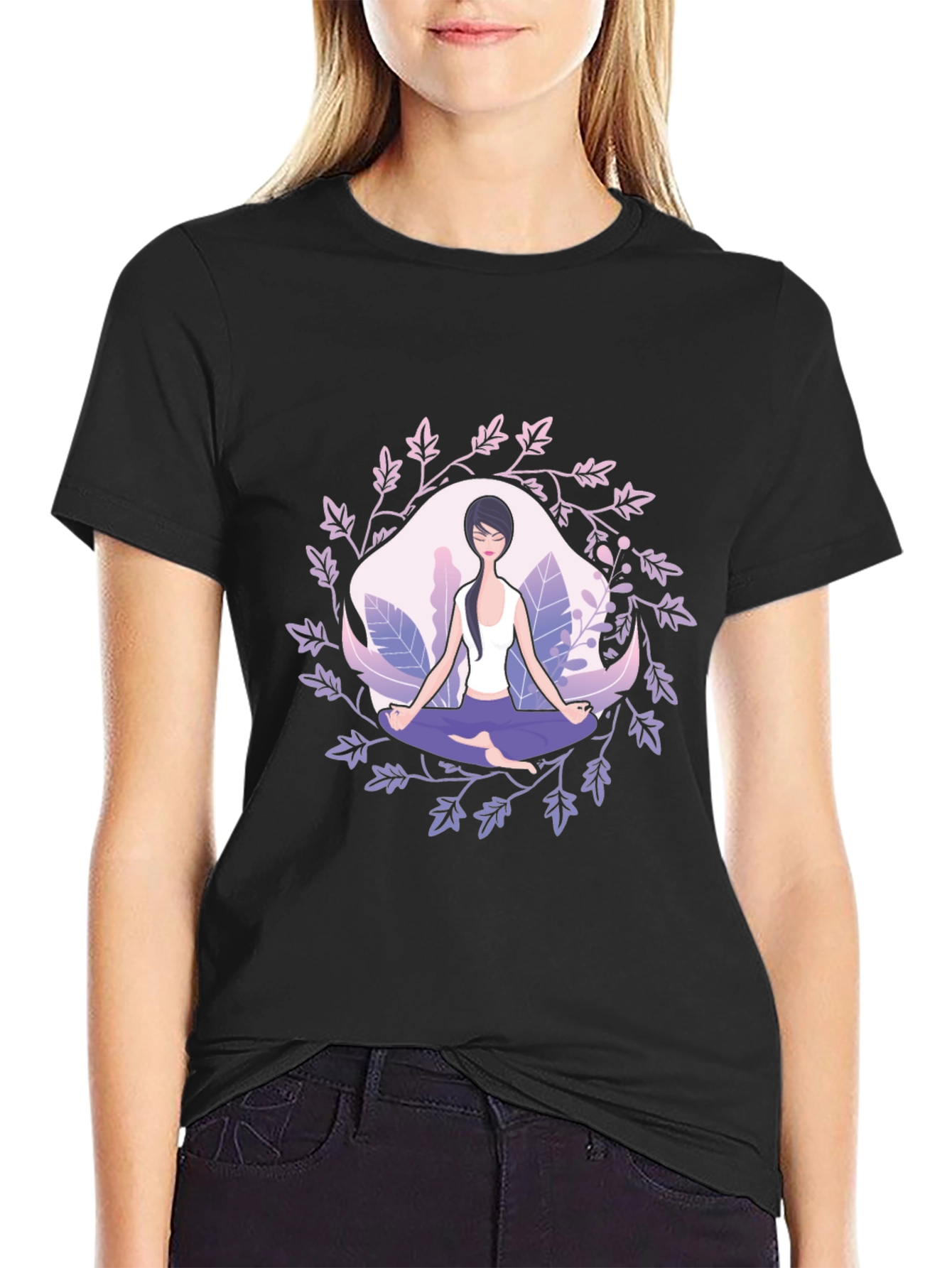 Yoga Graphic Tee - Relaxed Fit Black T-Shirt