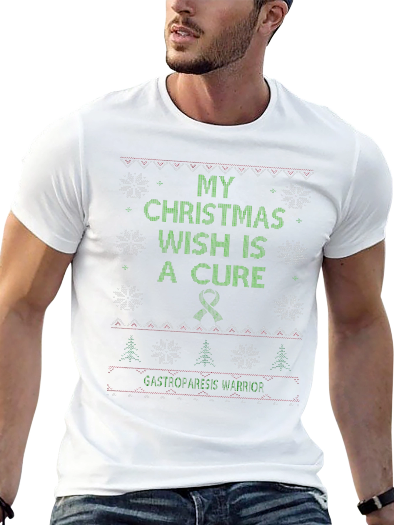 Gastroparesis Warrior Christmas Wish Cure Ugly T-Shirt