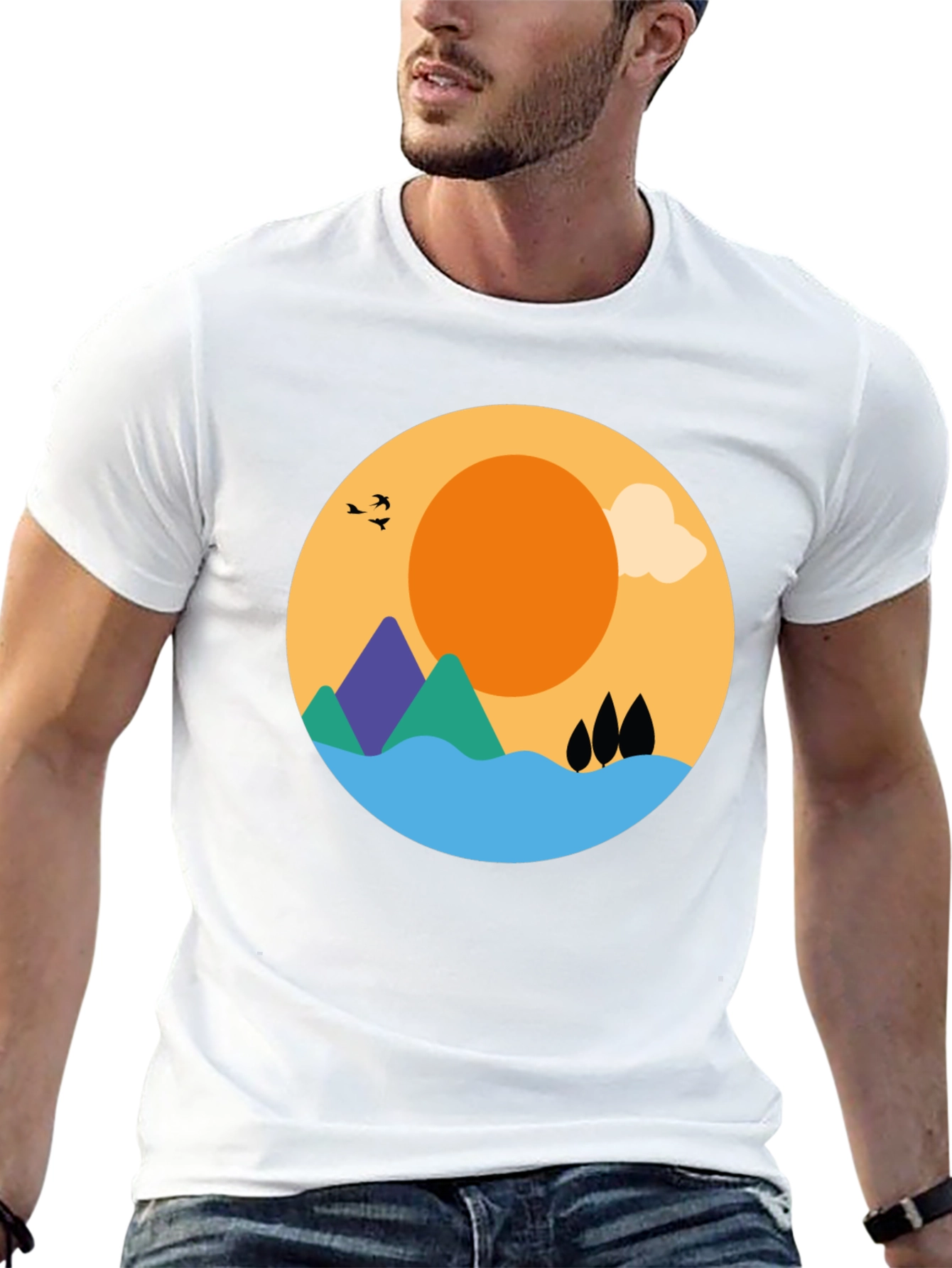 Nature Graphic Tee - Black Cotton Blend