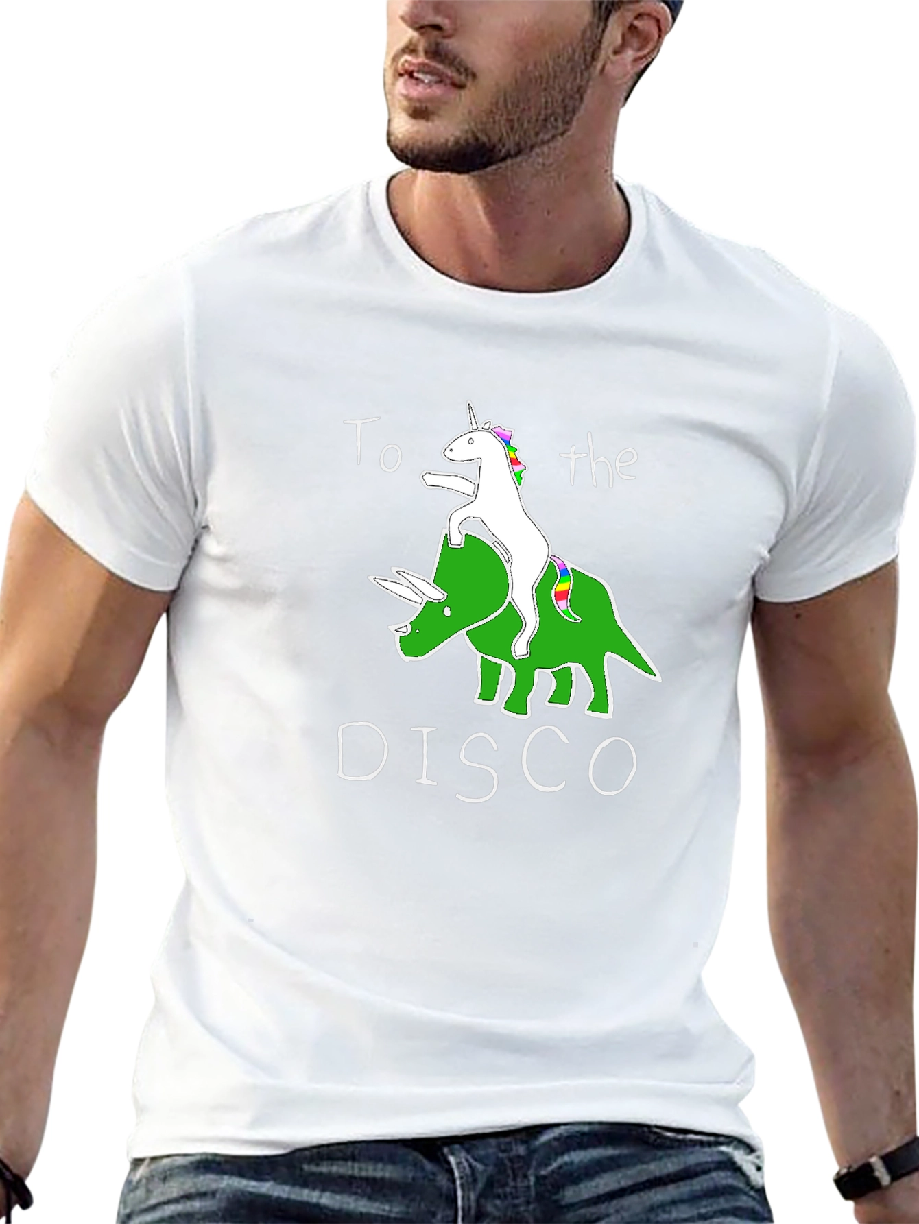 Unicorn Riding Dino Disco T-Shirt