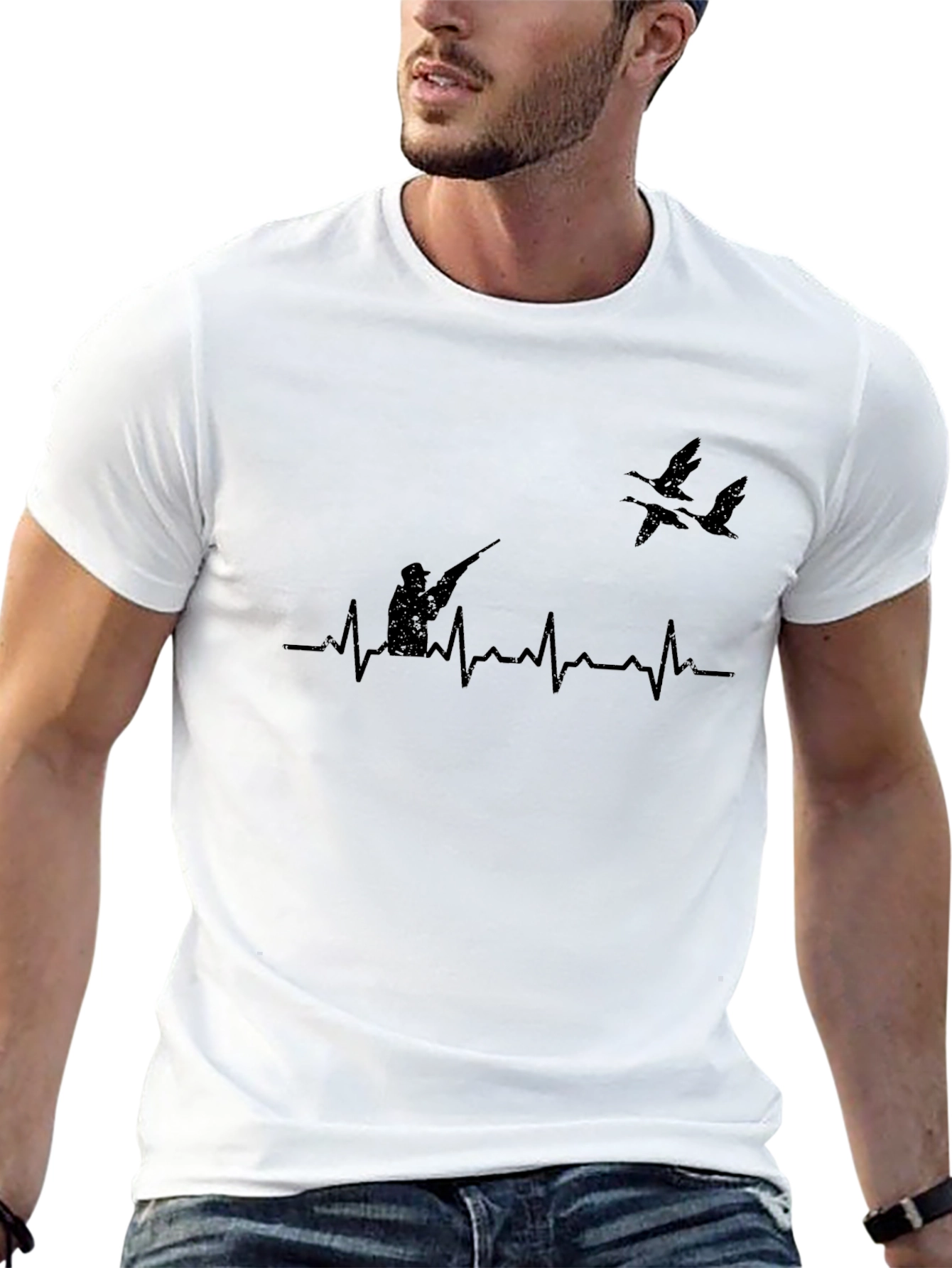 Hunters Heartbeat Graphic Tee - Black