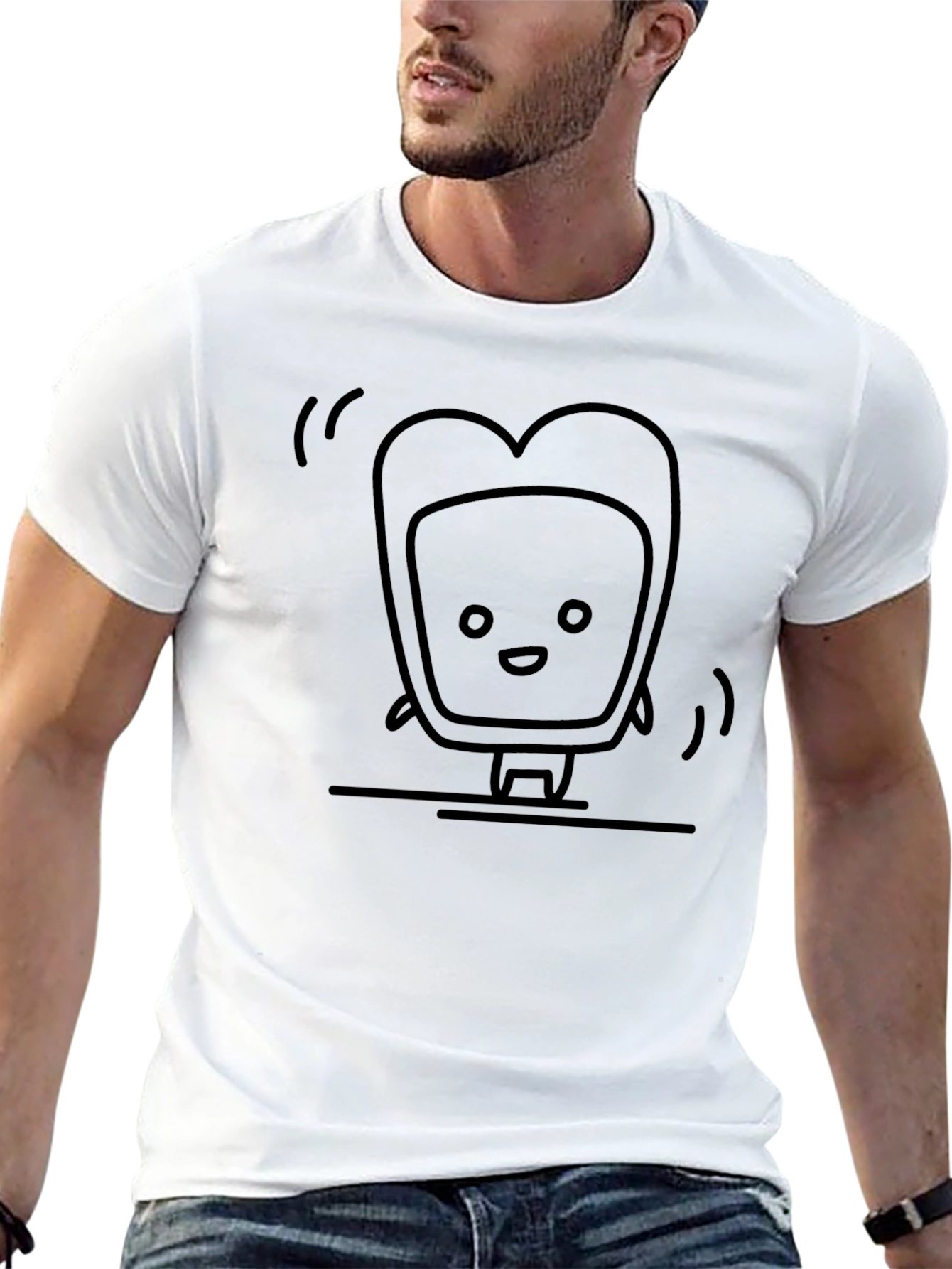 Dancing Toast Graphic Tee - Unisex Black T-Shirt