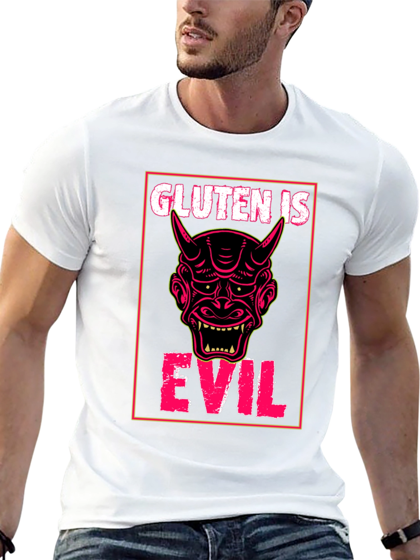 Gluten is Evil T-Shirt - Demon Graphic Tee