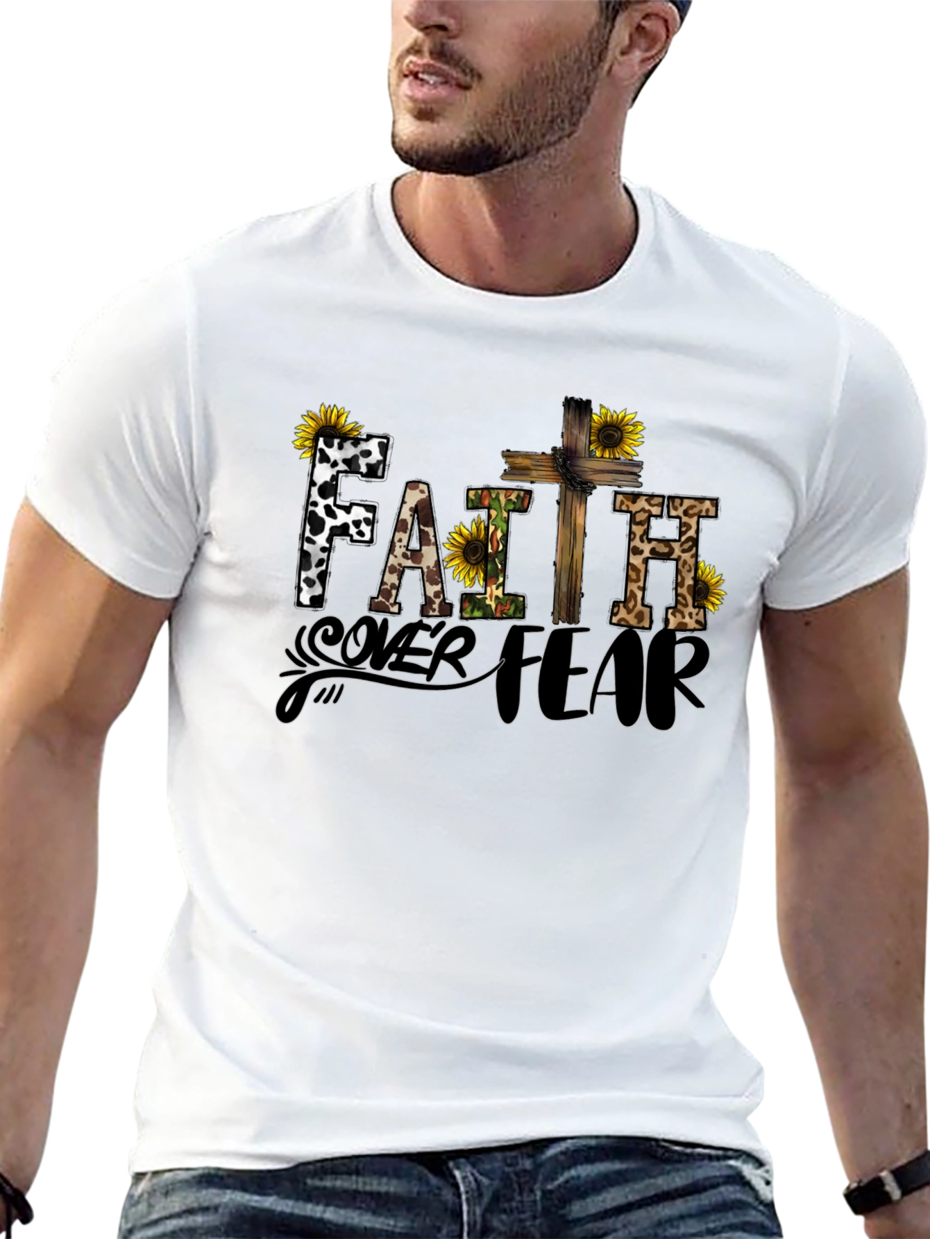 Faith Over Fear Graphic Tee - Religious T-Shirt