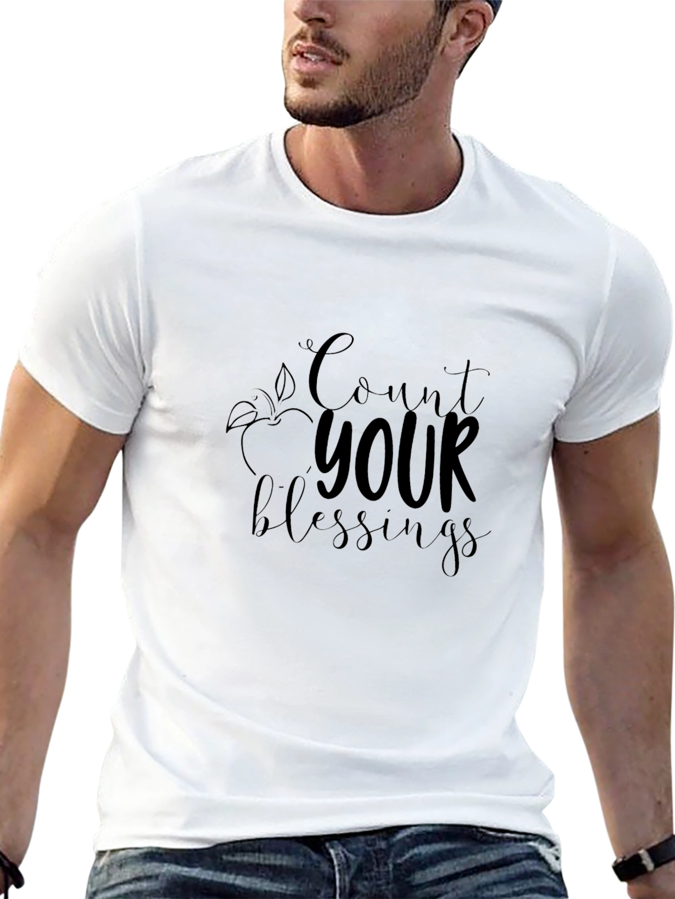 Count Your Blessings Black Graphic Tee
