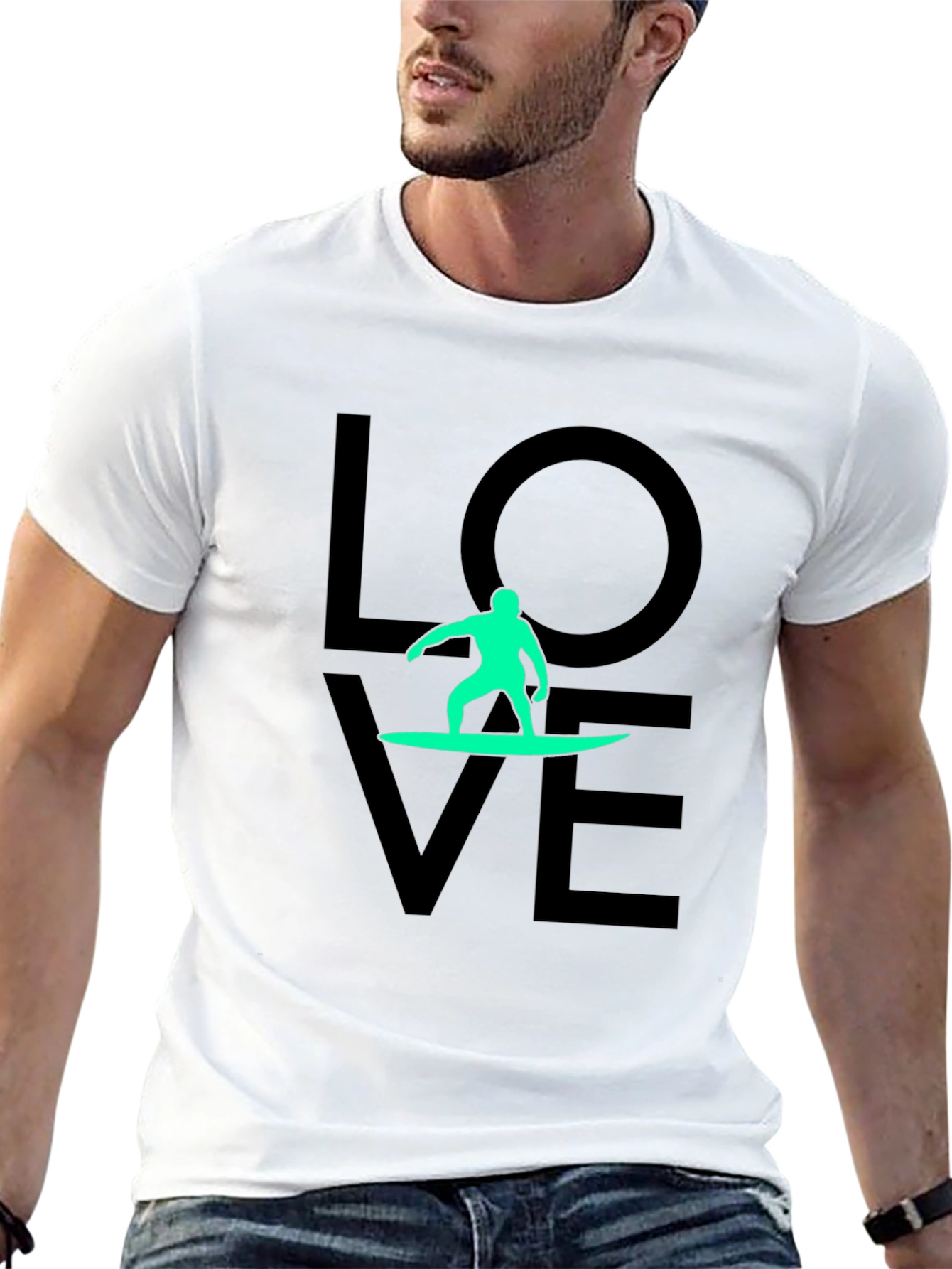 Love Surfing Black T-Shirt