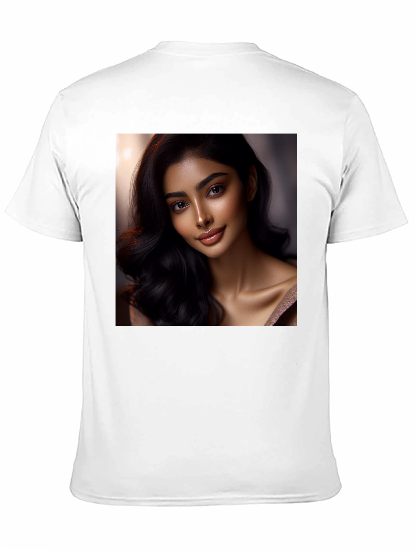 Black T-Shirt with Portrait Graphic