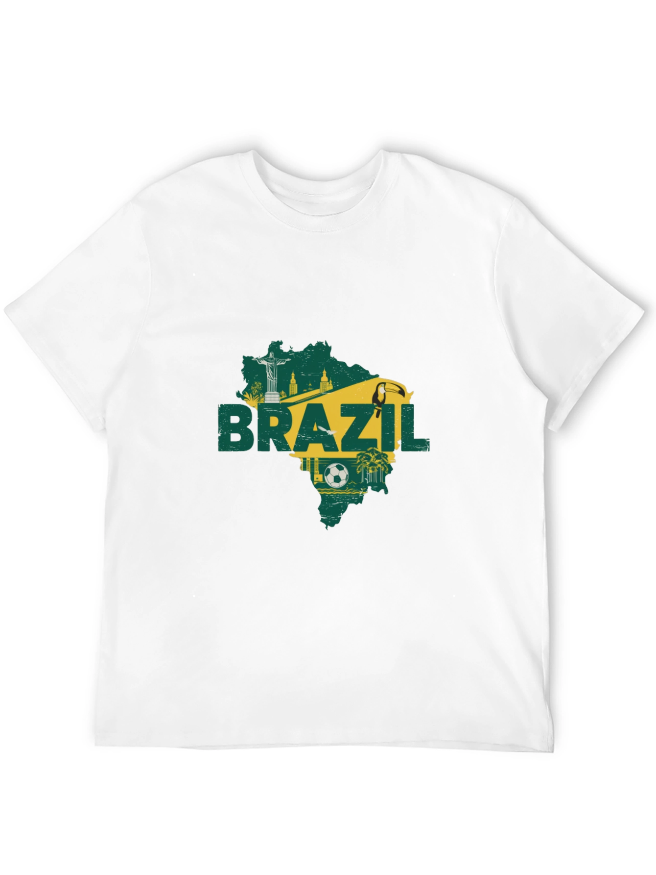 Brazil Map Graphic T-Shirt - Black