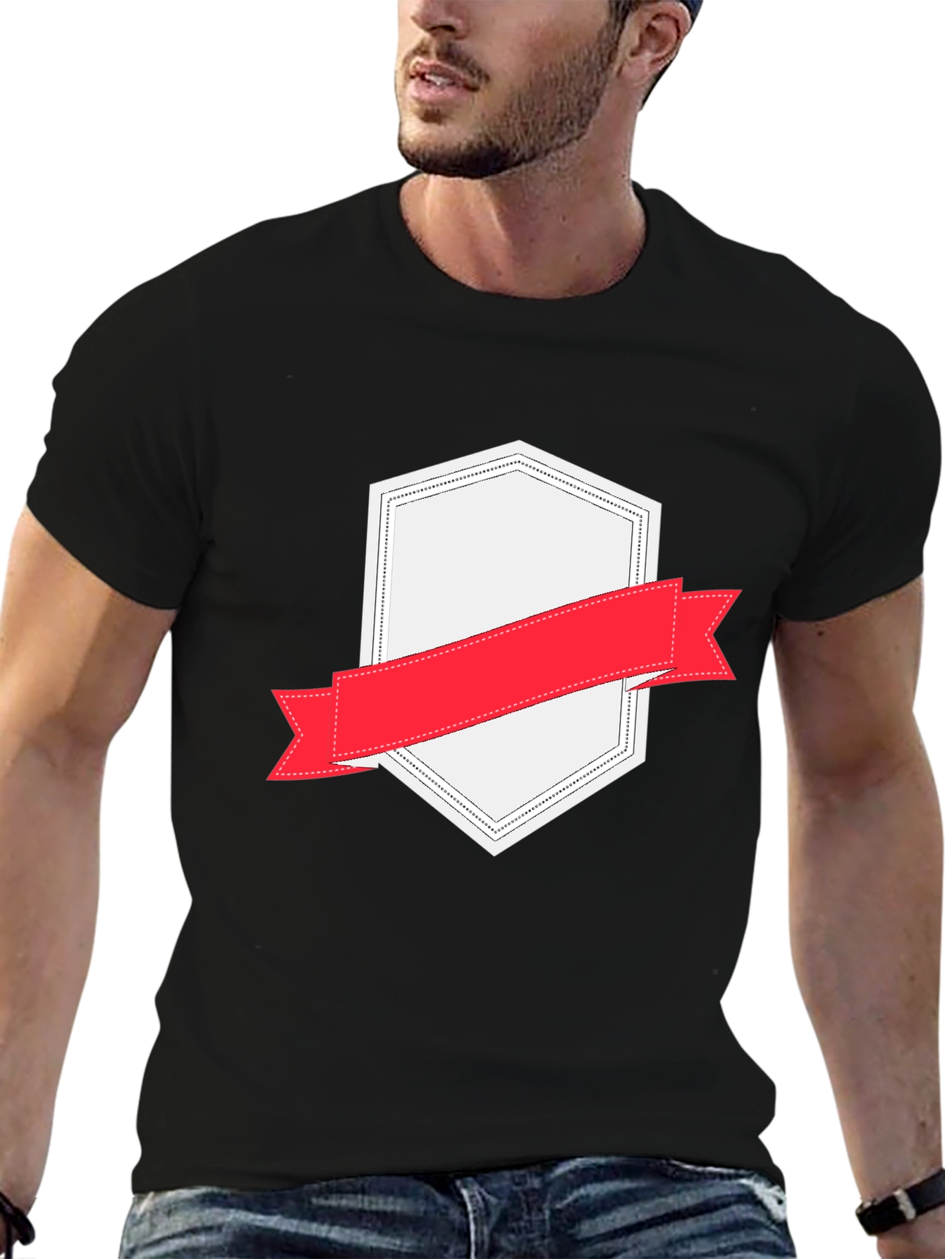 Black T-Shirt with Graphic Print